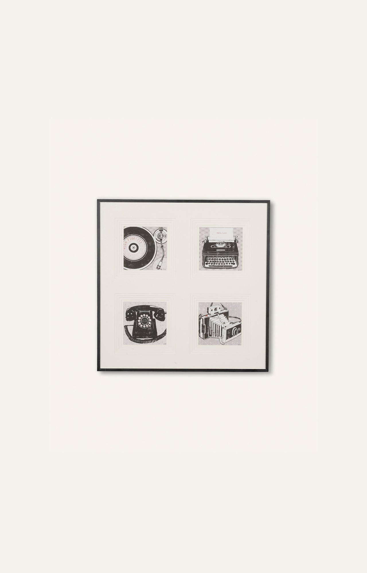 Retro grid Stencil Art (Framed)