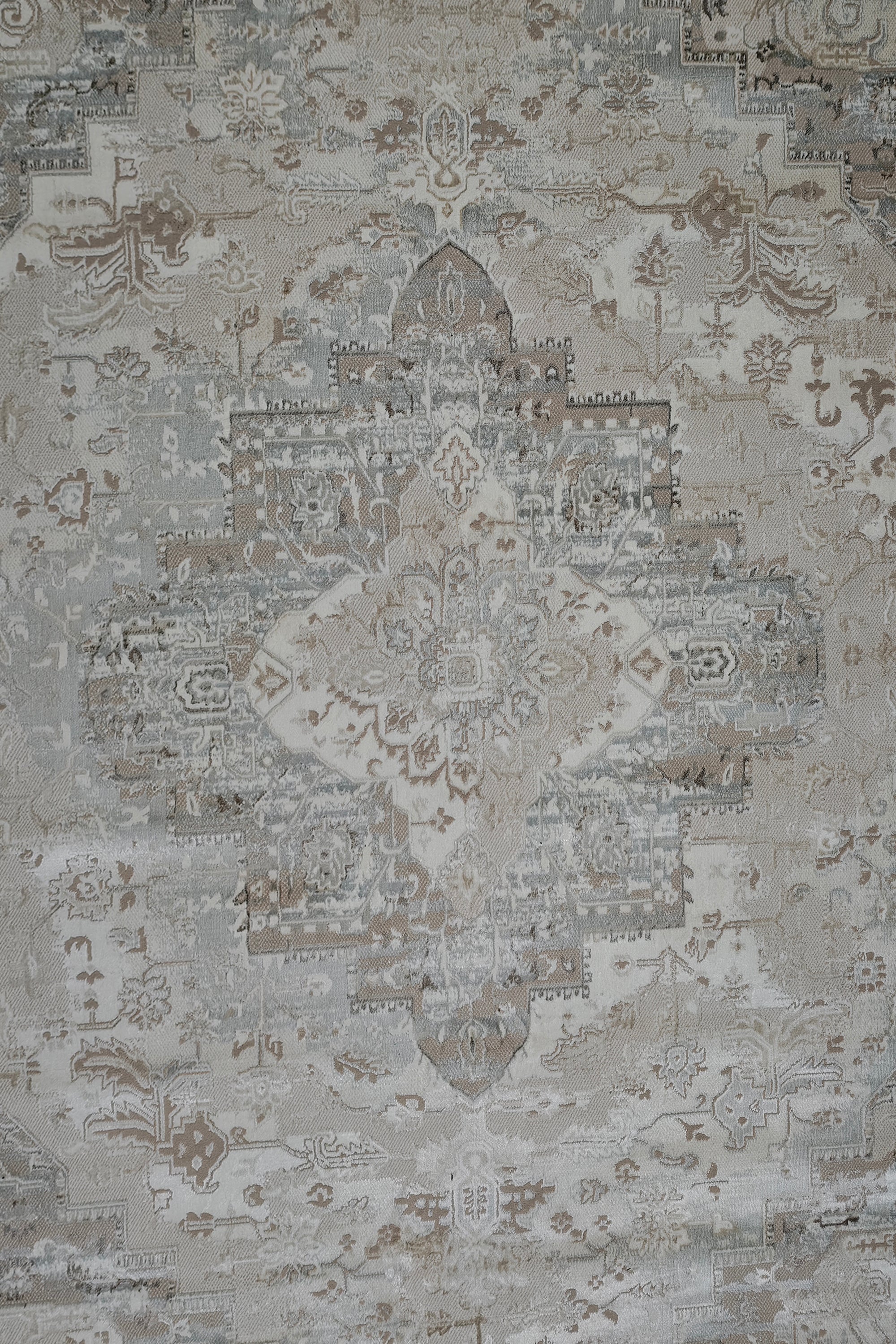 9 x 12 ft Grey Beige Floral  Medallion Oriental Tufted Area Traditional Carpet