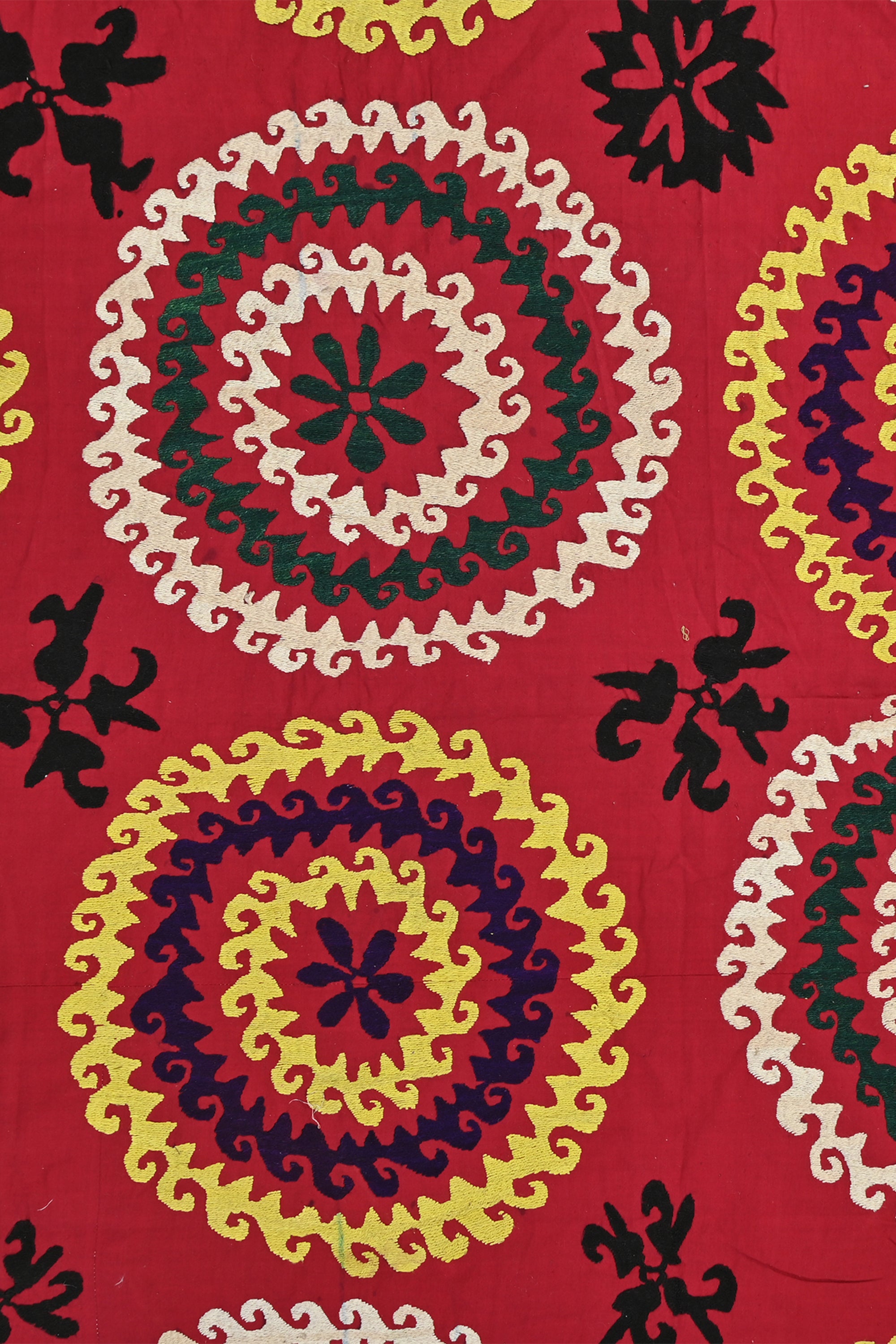 Red Spiral Suzani Tapestry Wall Art Hanging