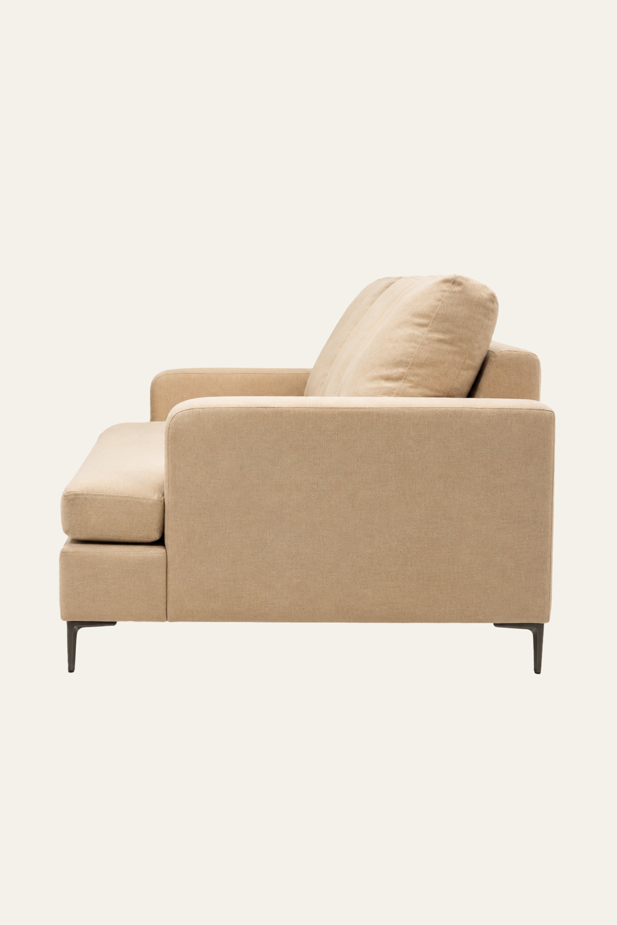 Beige Square Arm 3-Seater Sofa for Modern Homes