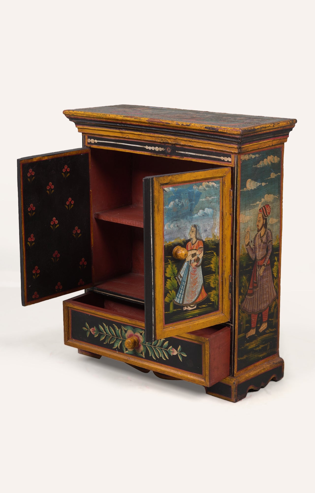 Hand-Painted Wooden Cabinet