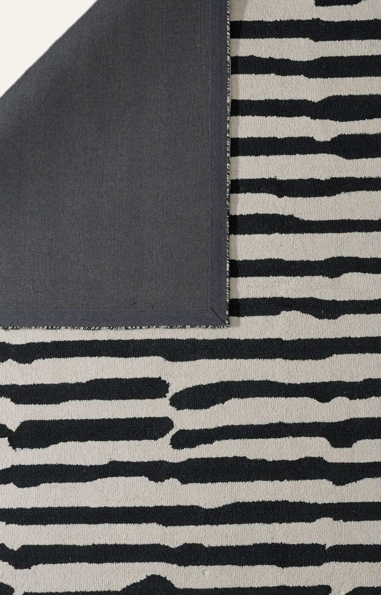 8 x 10 Ft Modern Brush-Painted Beige and Black Rug