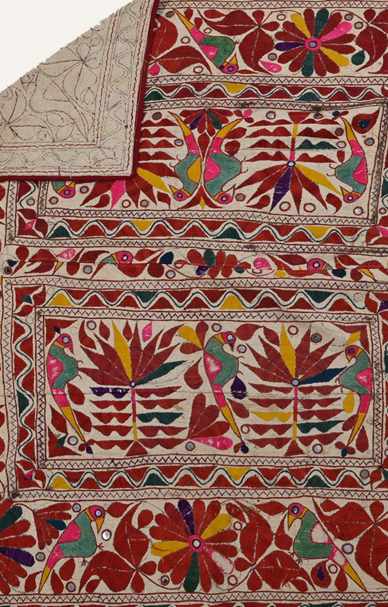 Indian Gujarati Textile : Handmade Boho Banjara Vintage Tribal Tapestry