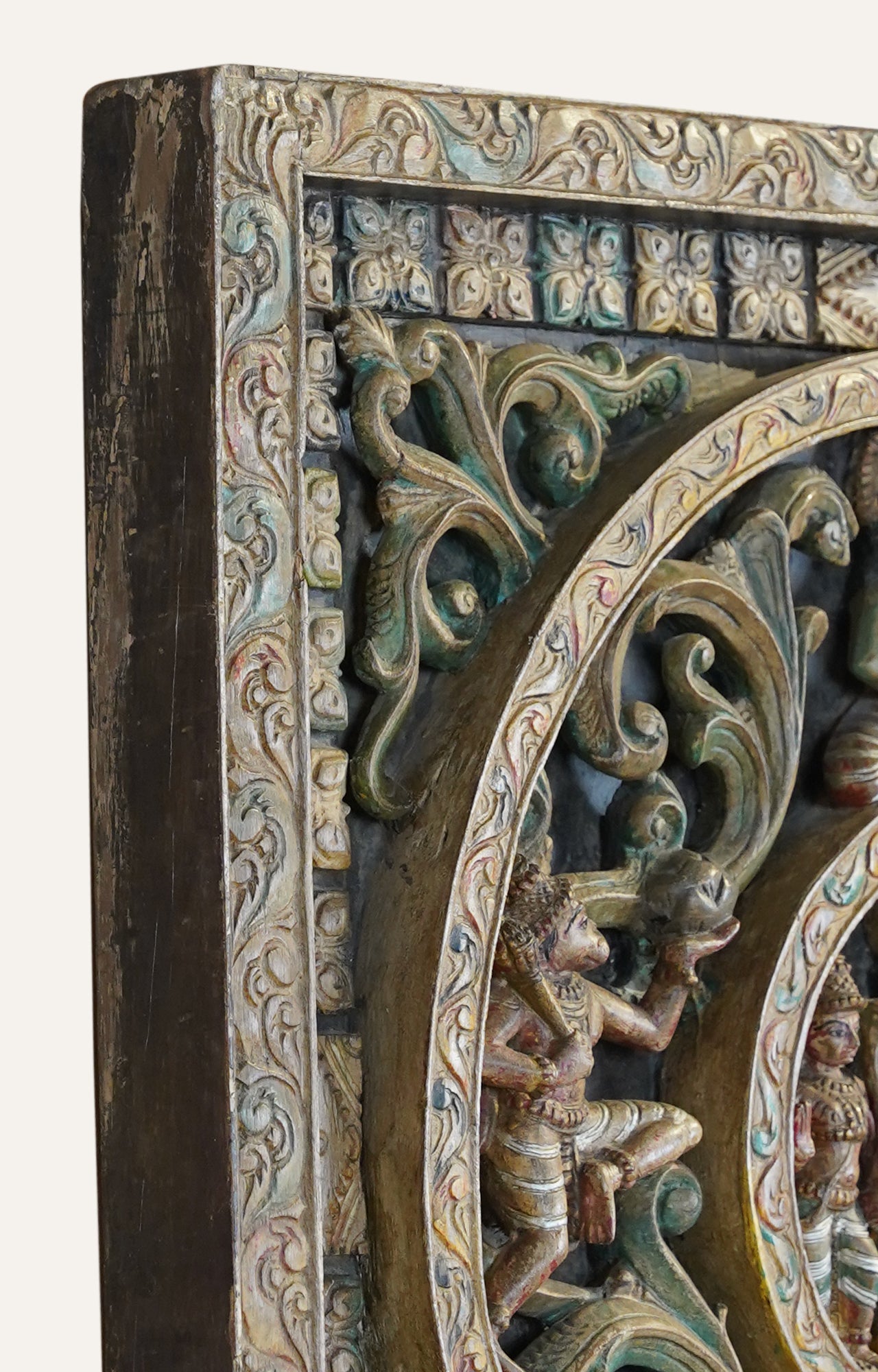 Eternal Balance – Hand-Carved and Painted Wooden Wall Panel