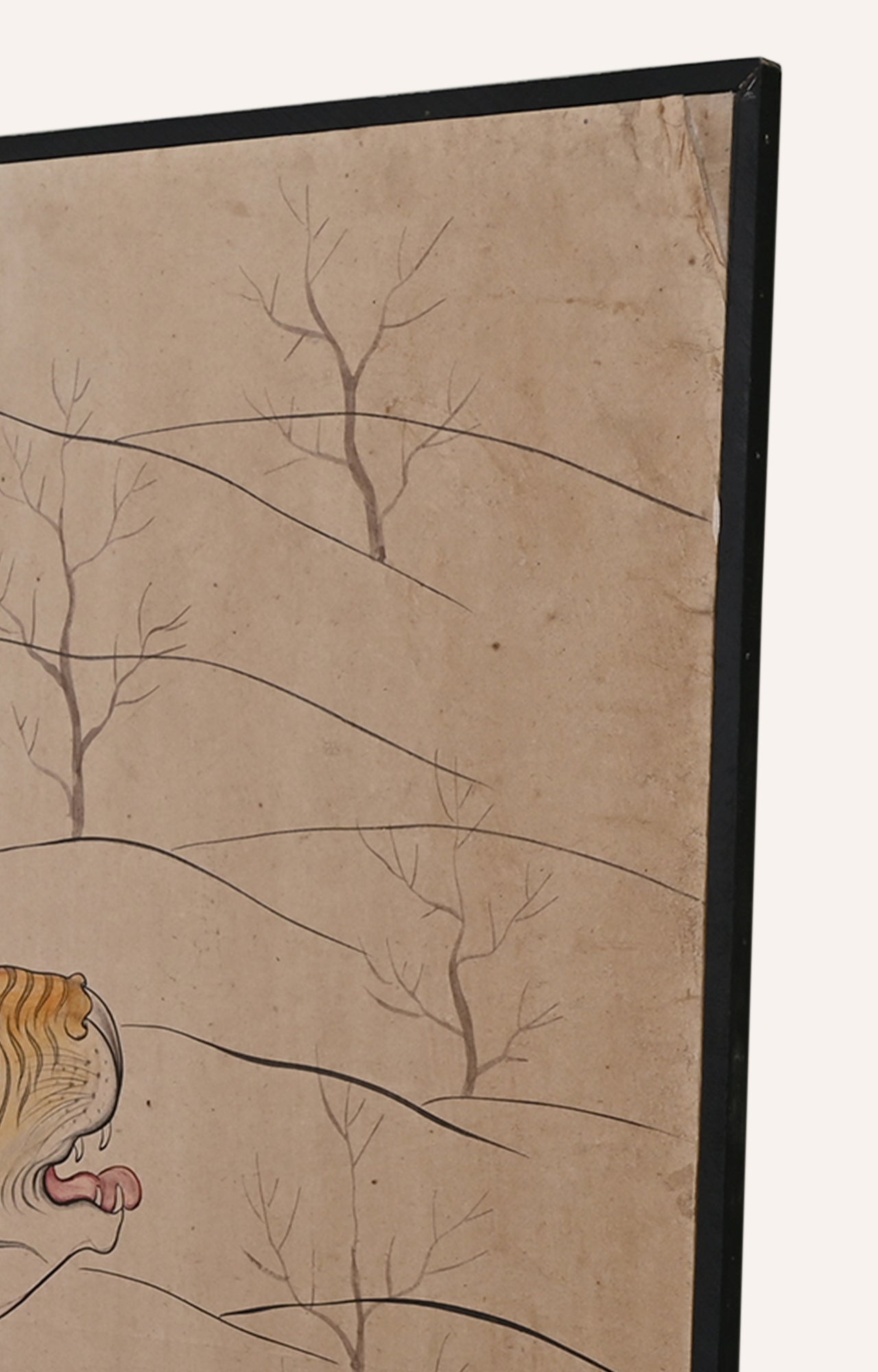 Large 19th Century Tiger Painting.