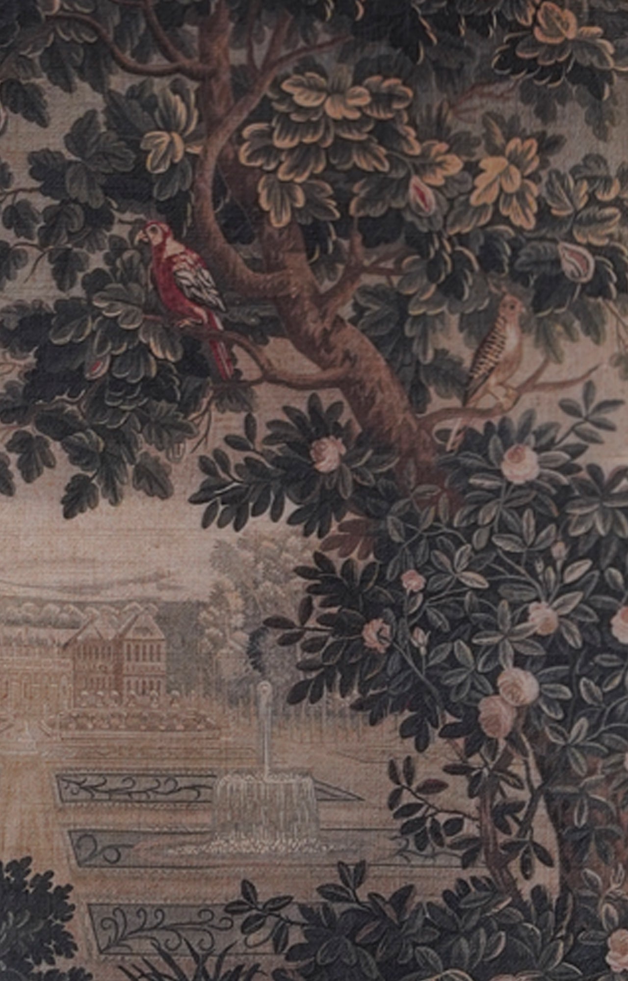 Traditional Forest Texture Print on Hessain Wall Painting