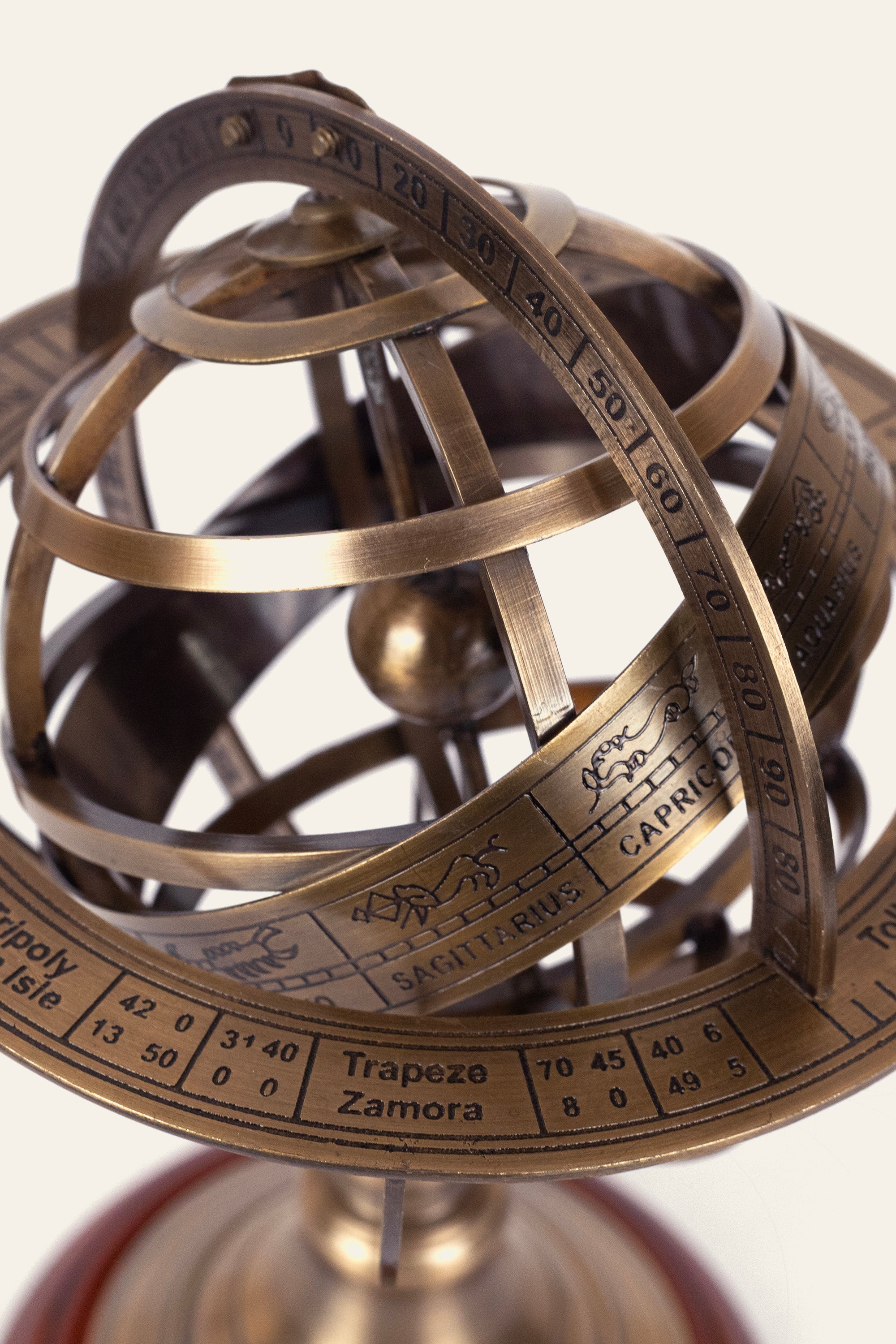 Armillary Globe with Zodiac Engraved Rings