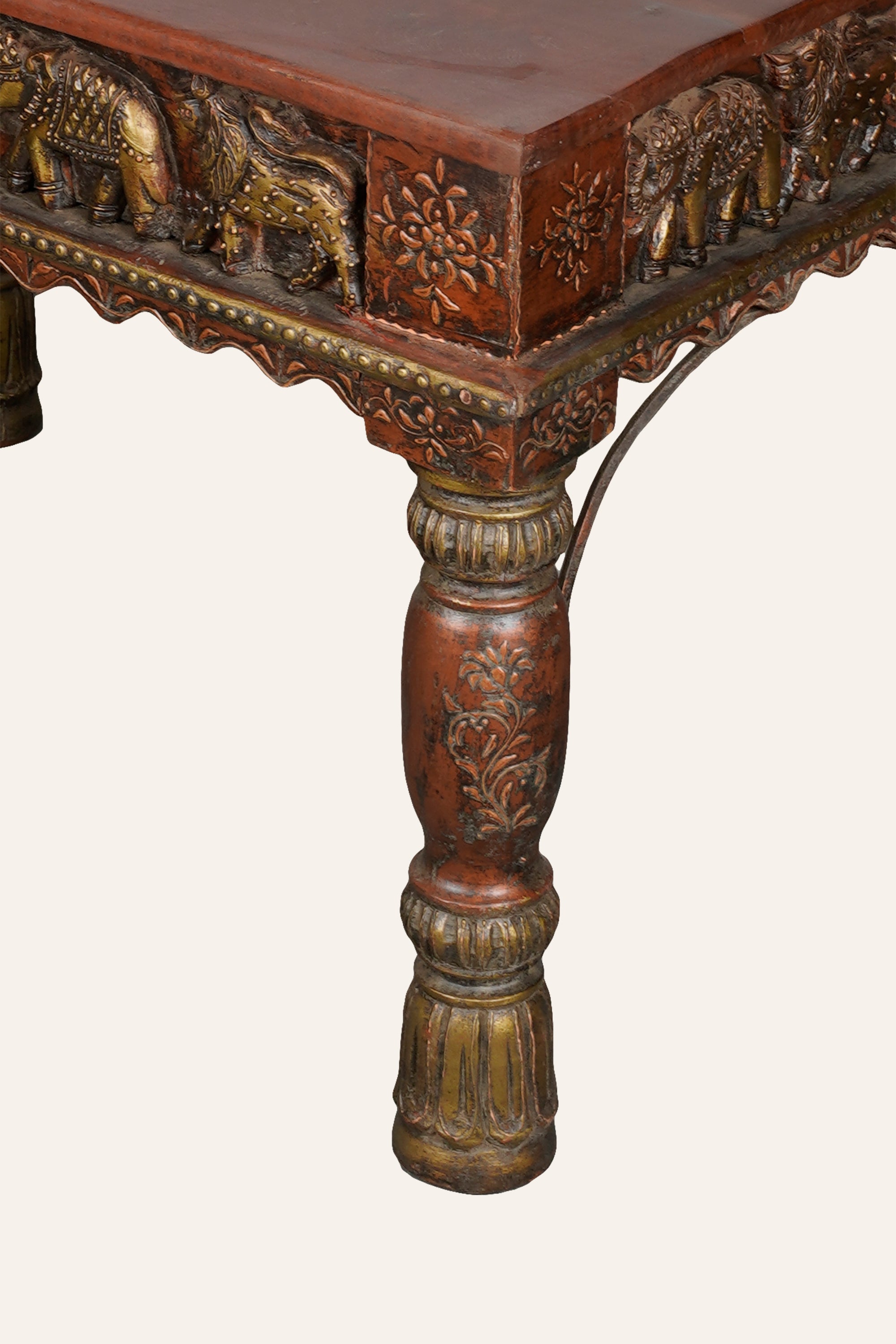 Rajasthan Style Animal Carved Coffee Table
