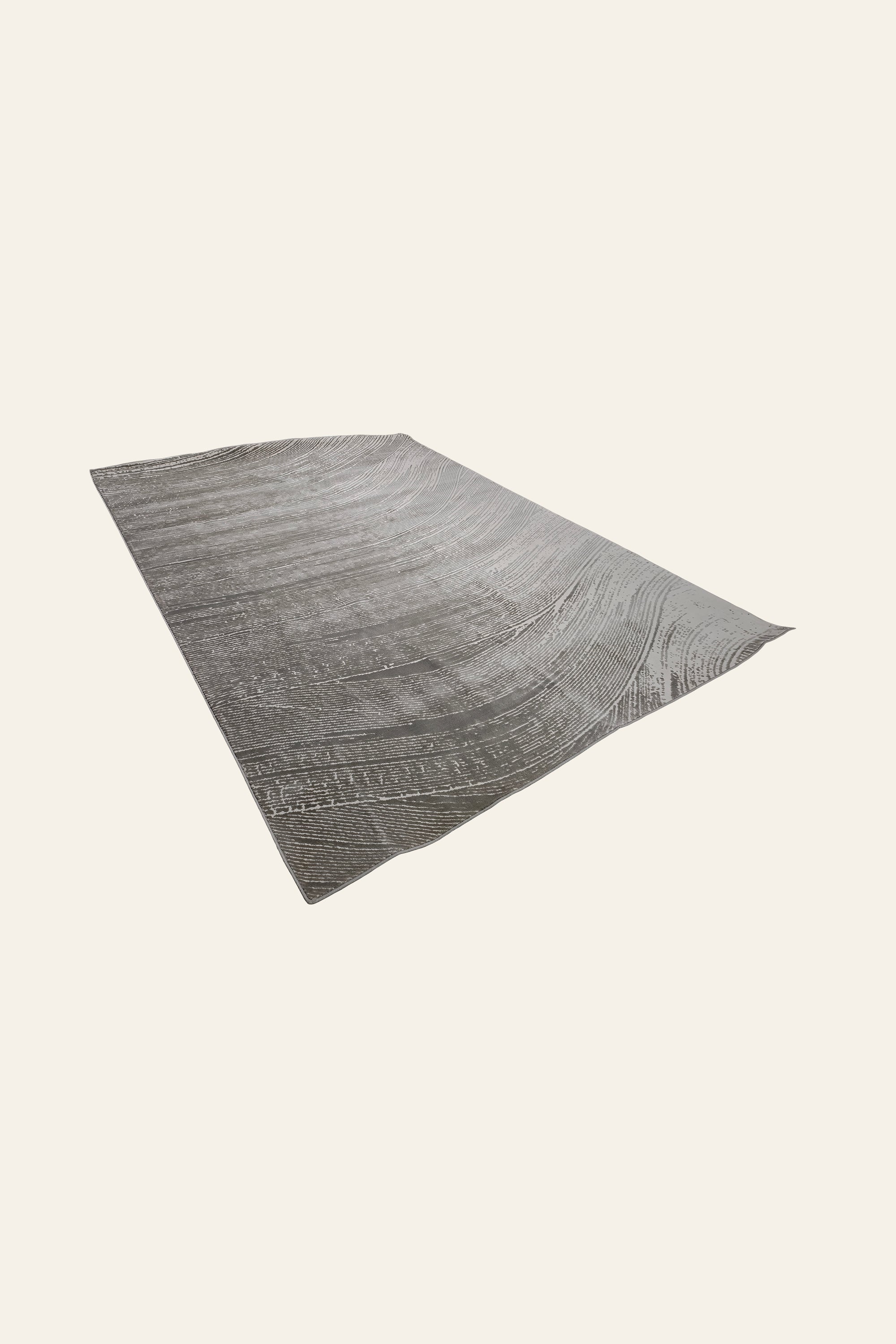 8 x 12 ft Grey Wave Pattern Tufted Area Rug – Modern Textured Carpet
