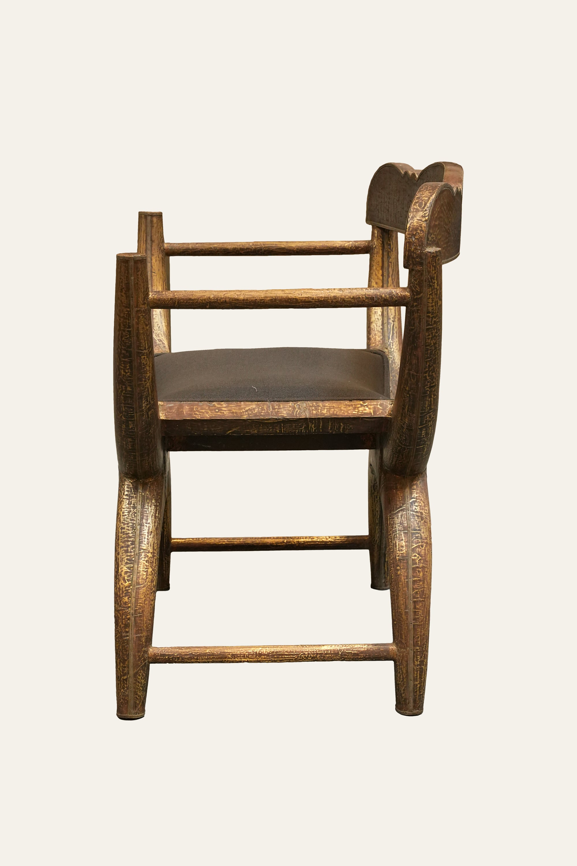 Curved Wooden Accent Armchair