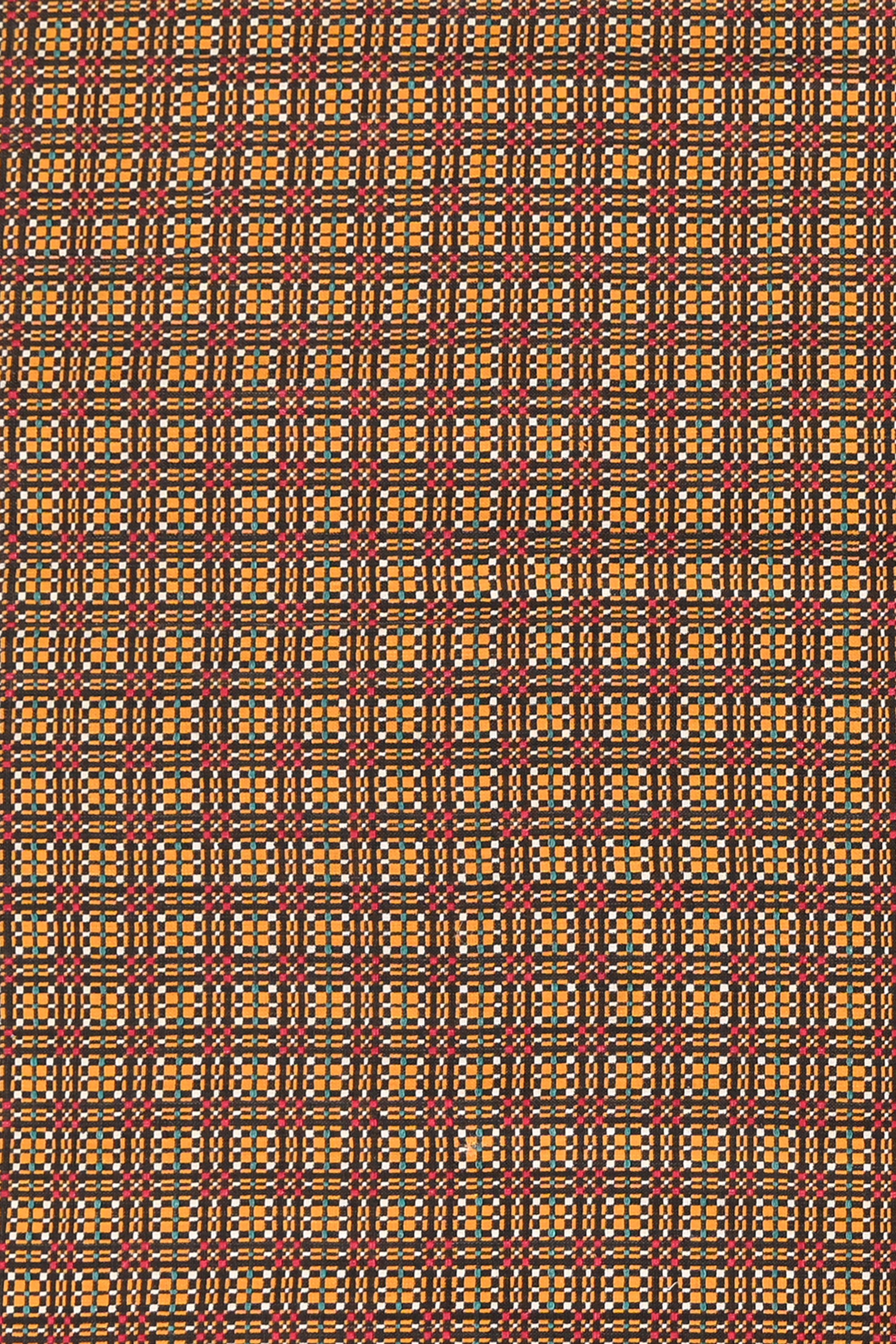 Orange & Slate Check Reversible Cotton Khes Wall Hanging