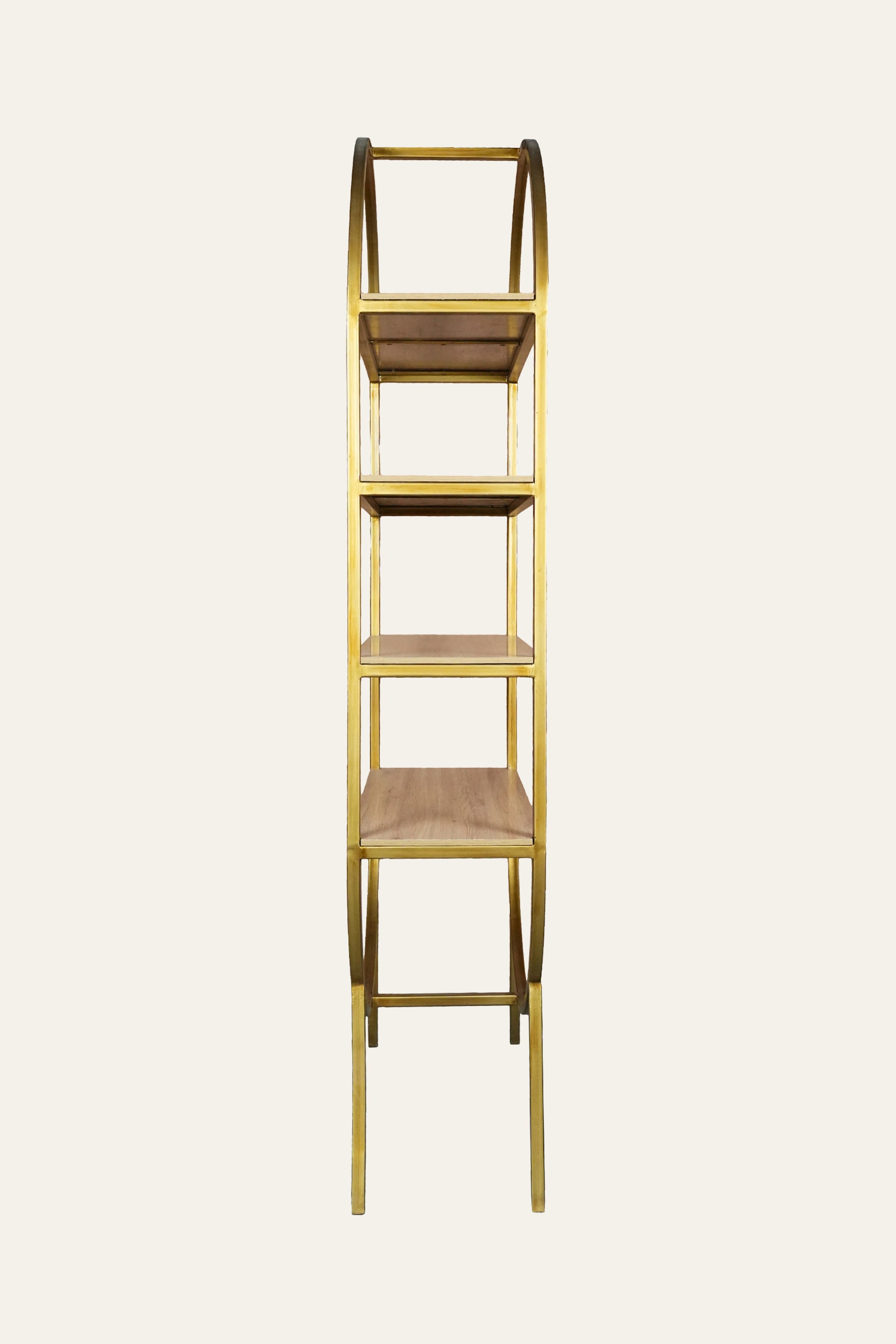 Oval 4-Tiered Metal Display Shelf for Living Room