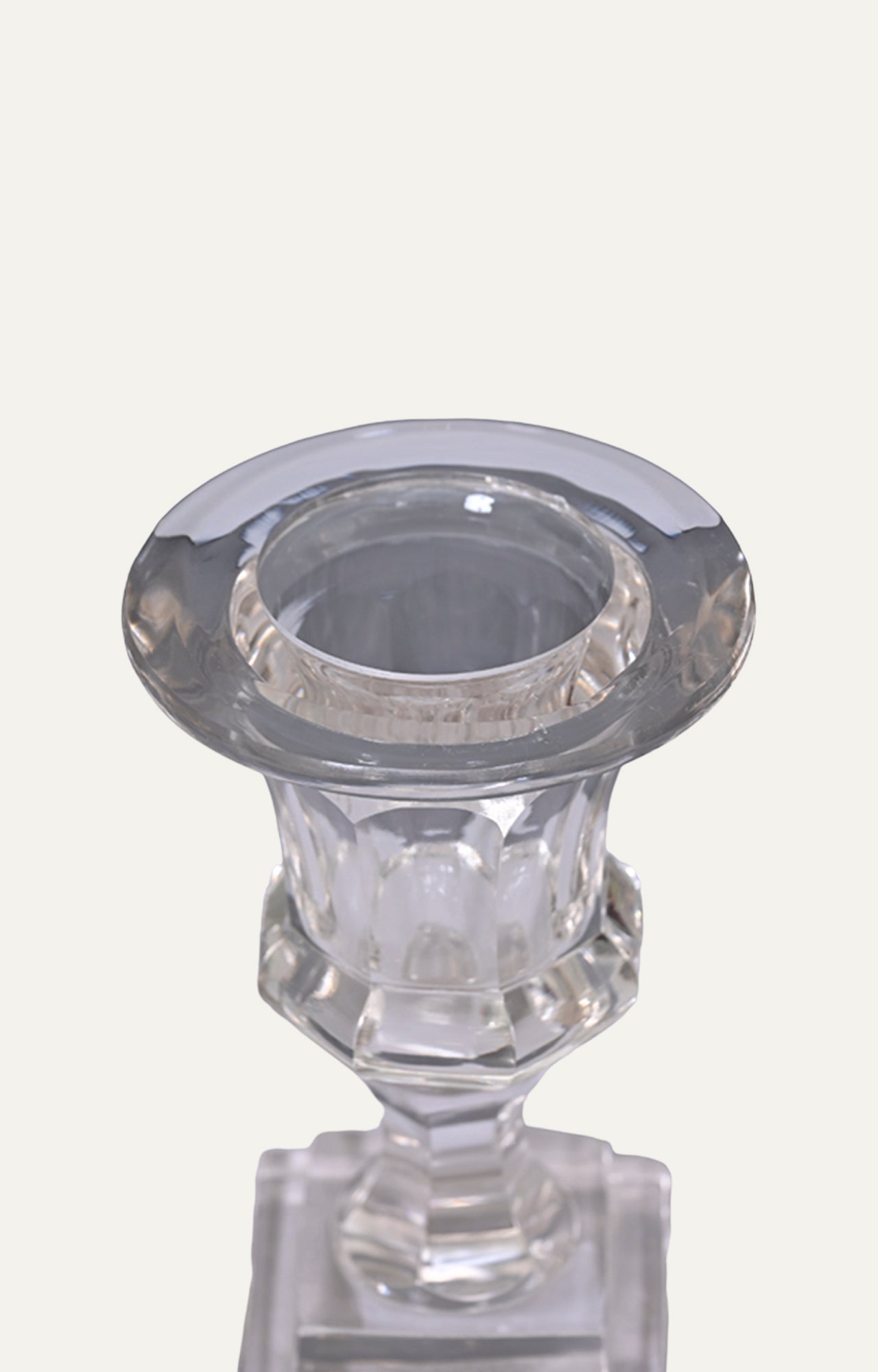 Elegant detailed Crystal glass Candle Stand