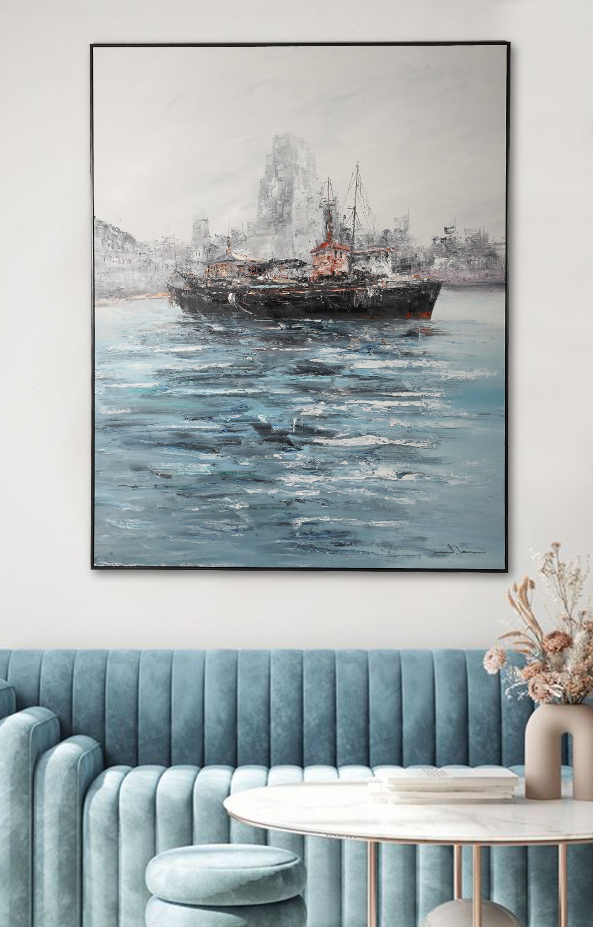 Ship Sailor Oil Painting (Framed)