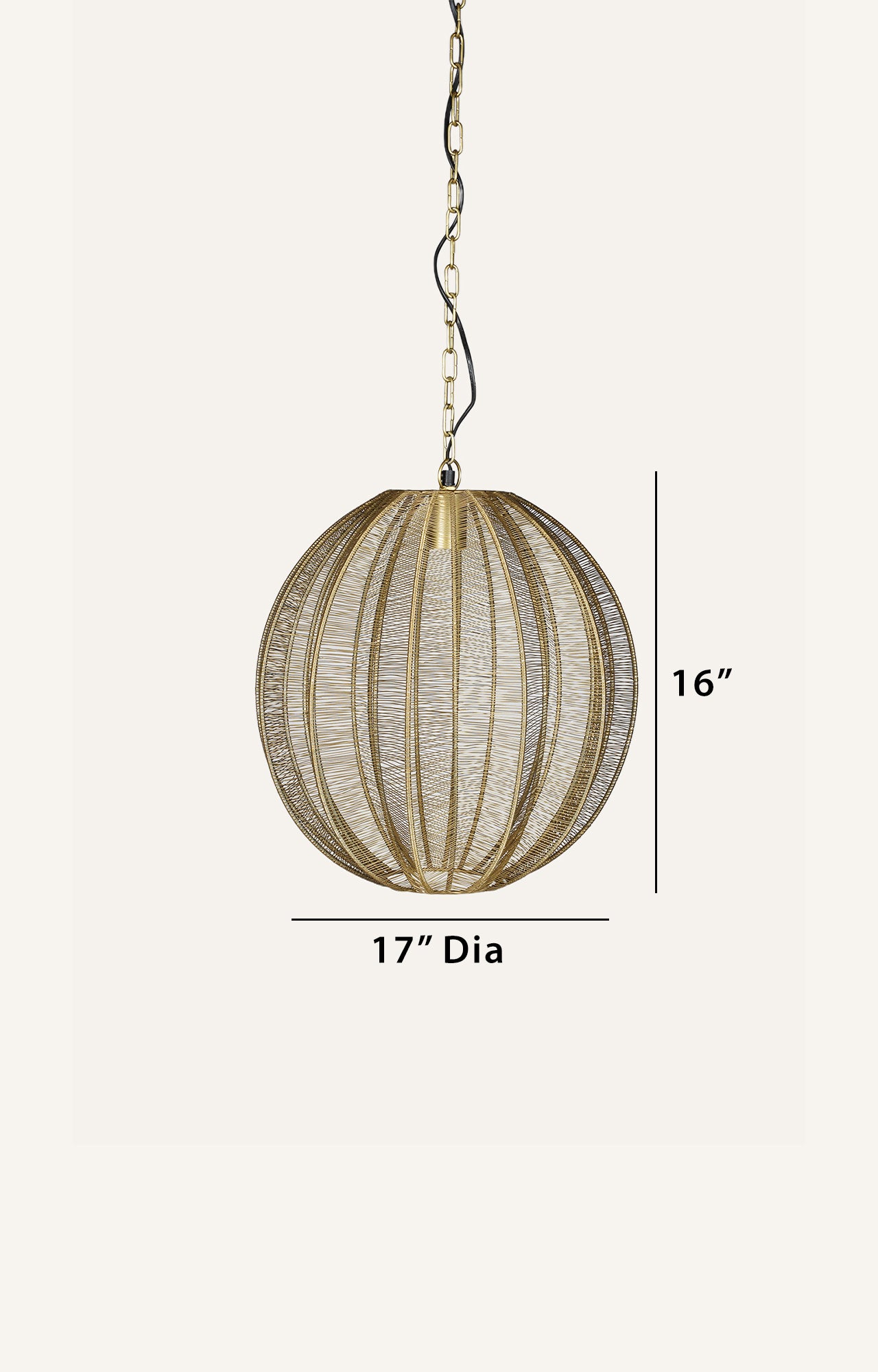 Elegant Gold Wire Sphere Pendant Light