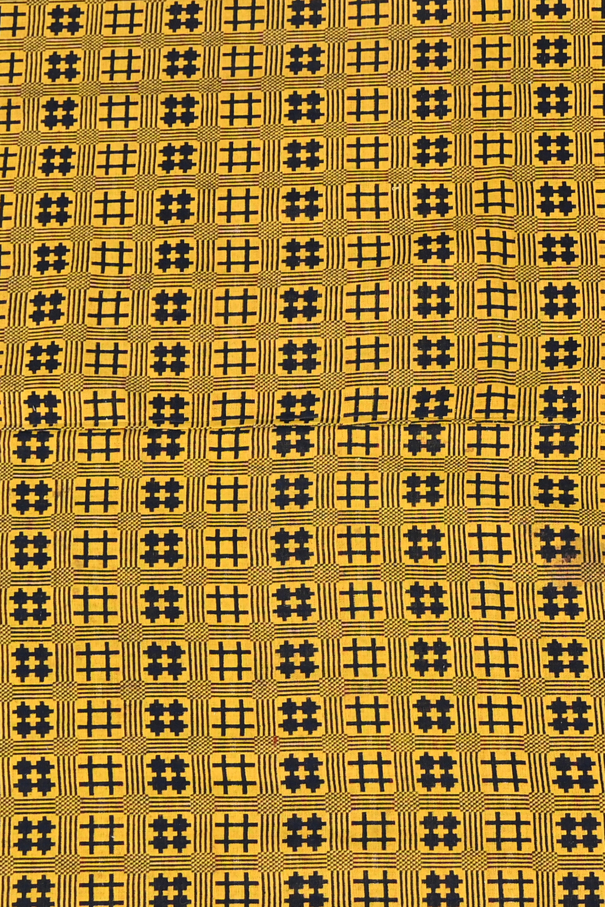 Mustard Brown Geometric Motif Reversible Cotton Khes Wall Textile Panel