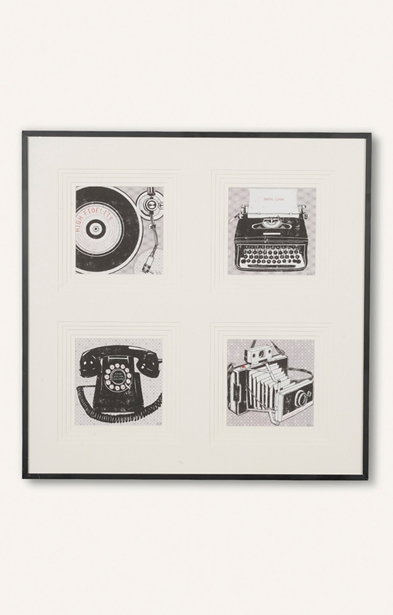 Retro grid Stencil Art (Framed)