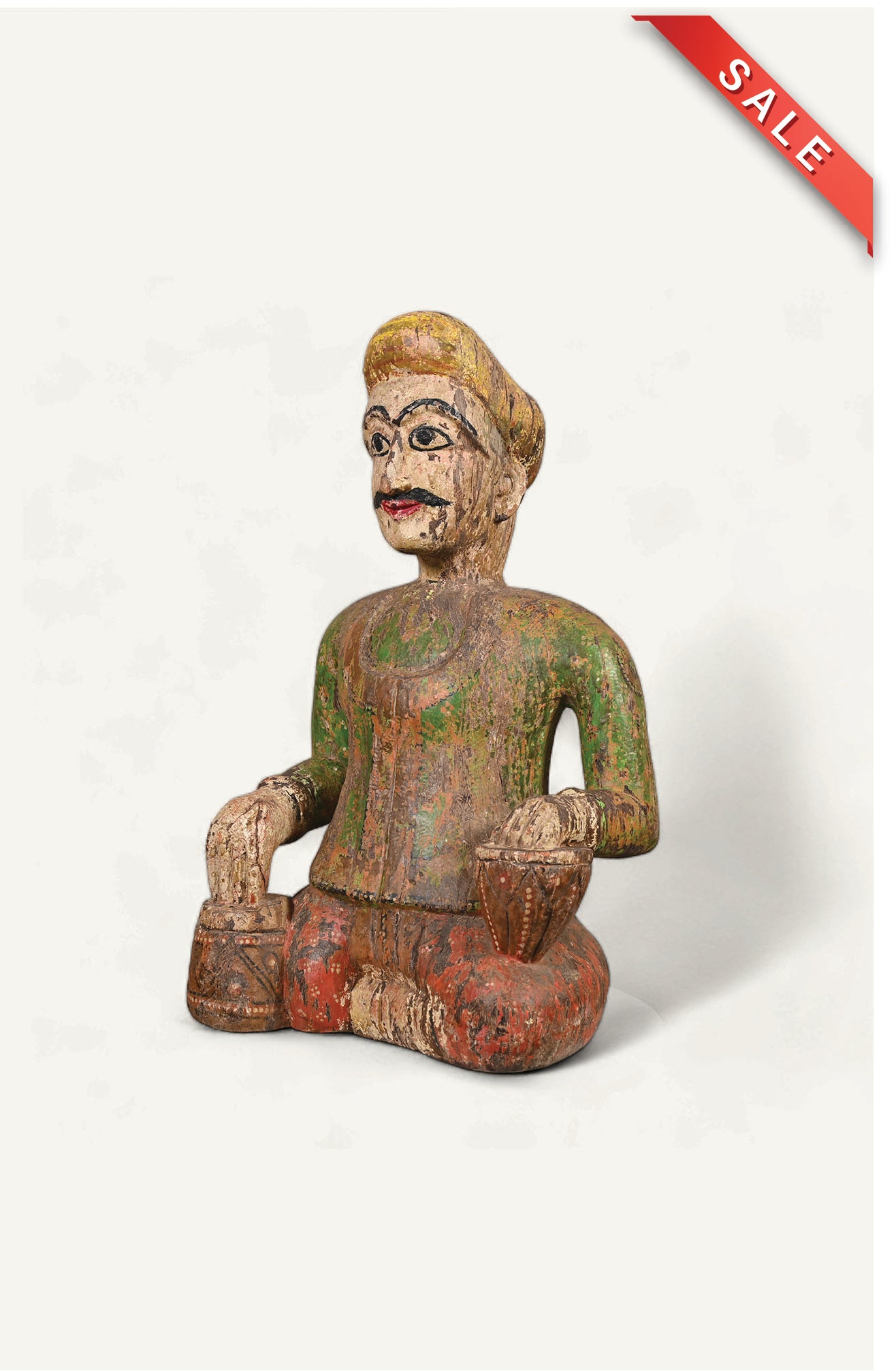 The Tabla Speaks Teak Wood Figurine