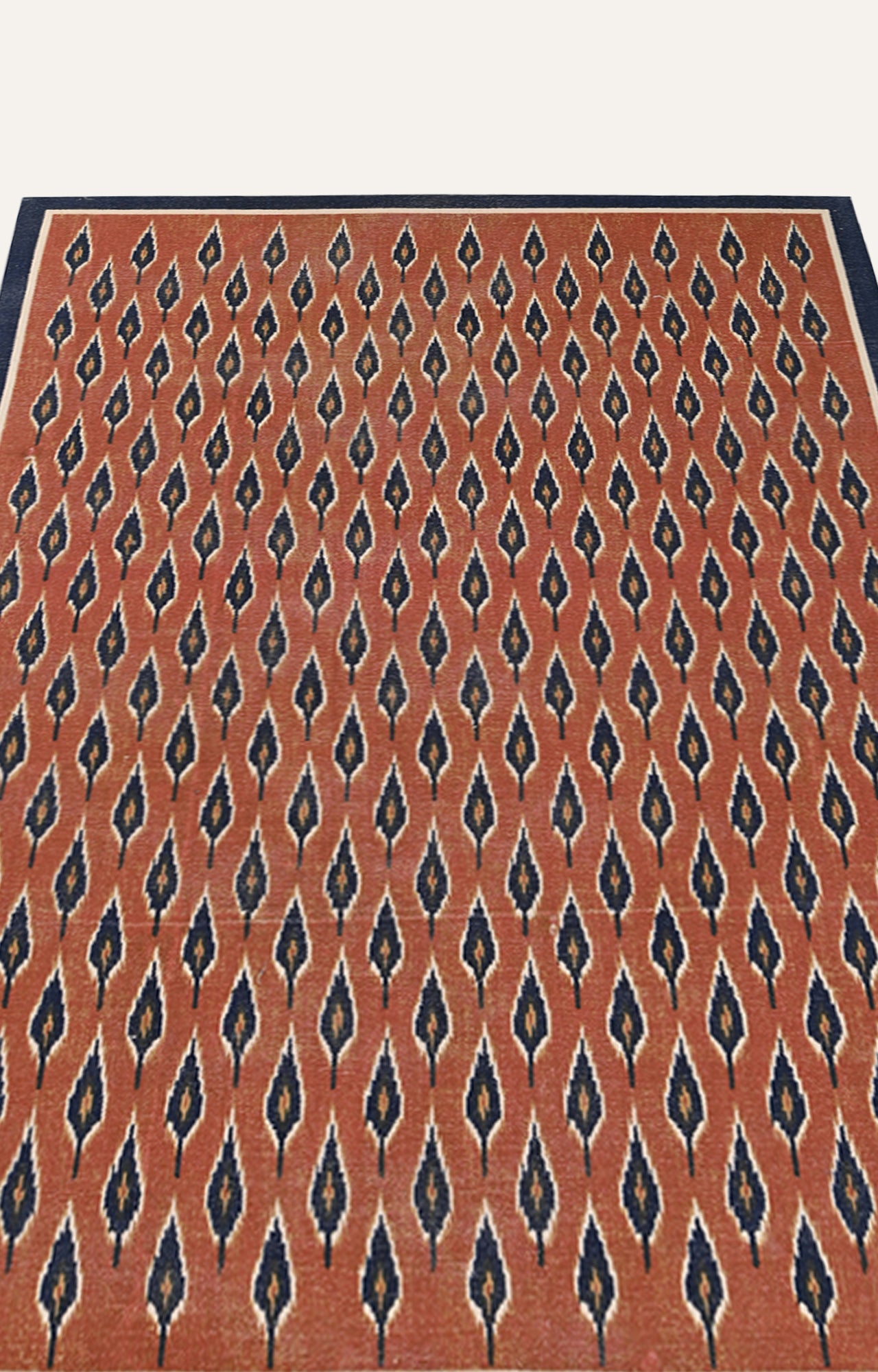 Rust & Indigo Reprise Leaf Cotton Rug