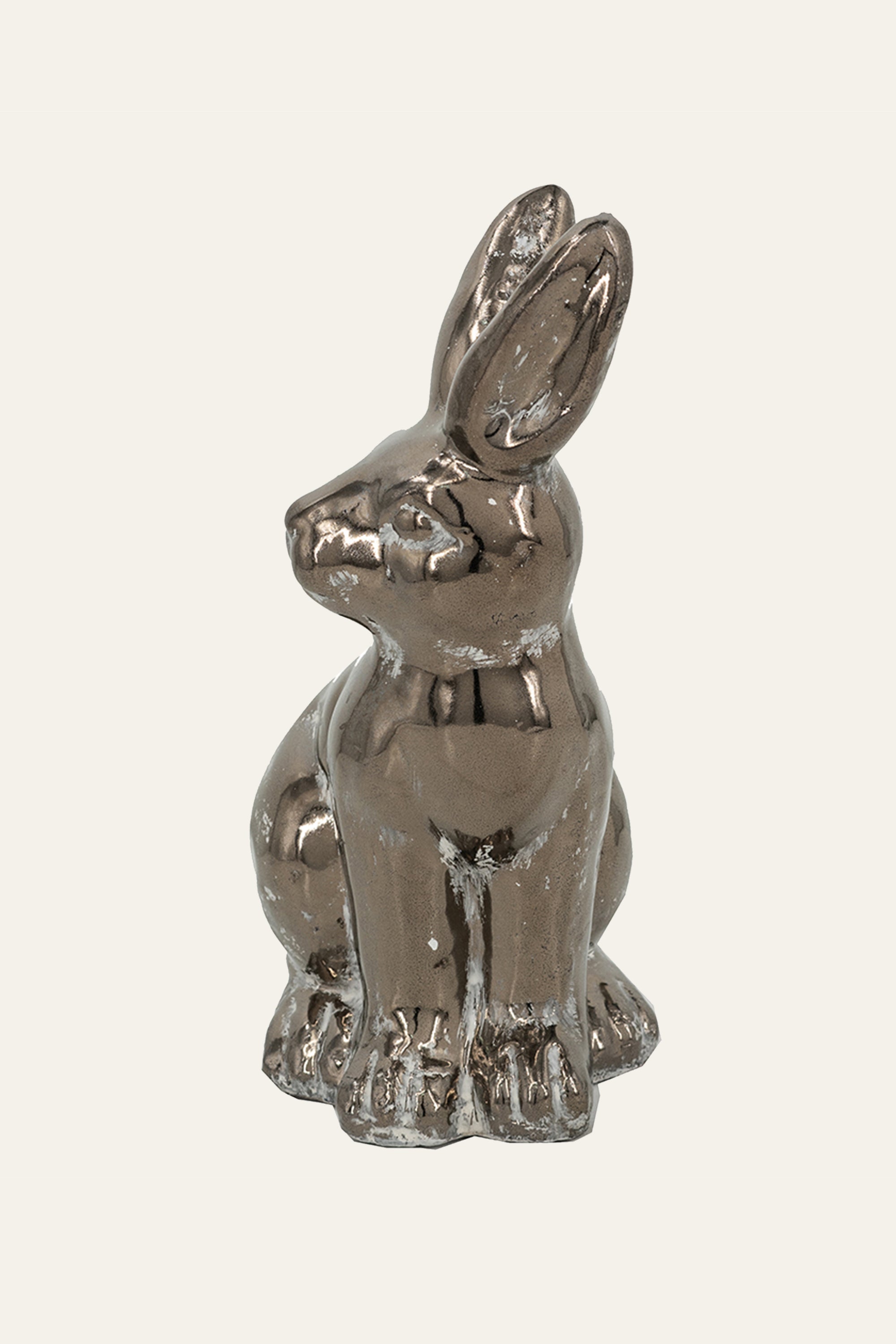 Rabbit Figurine in Distressed Finish for Modern Home Decor