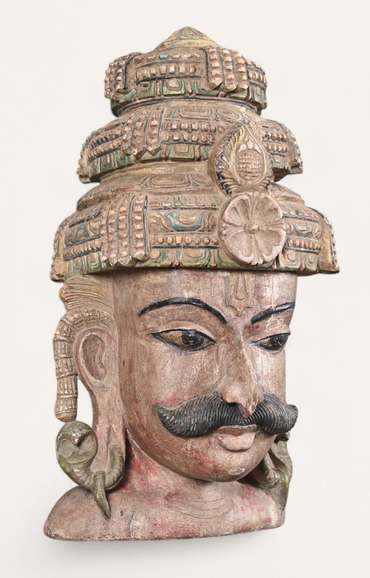 Hand-Carved Wooden Wall Mask