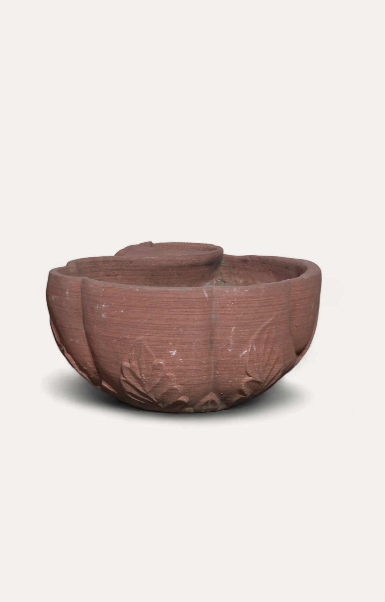 Rams Heads Red Stone Planter