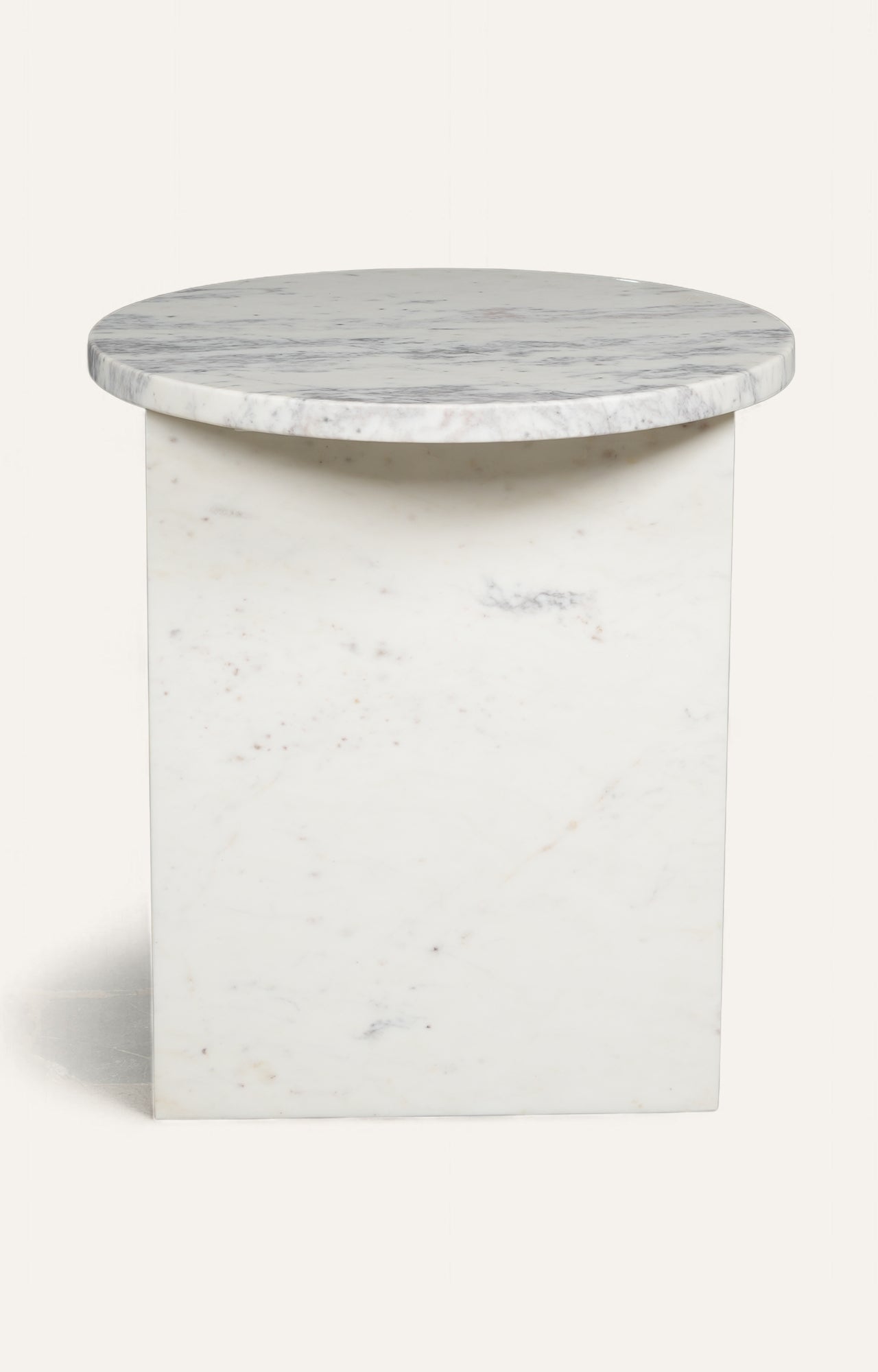 Minimalist White Marble Accent Table
