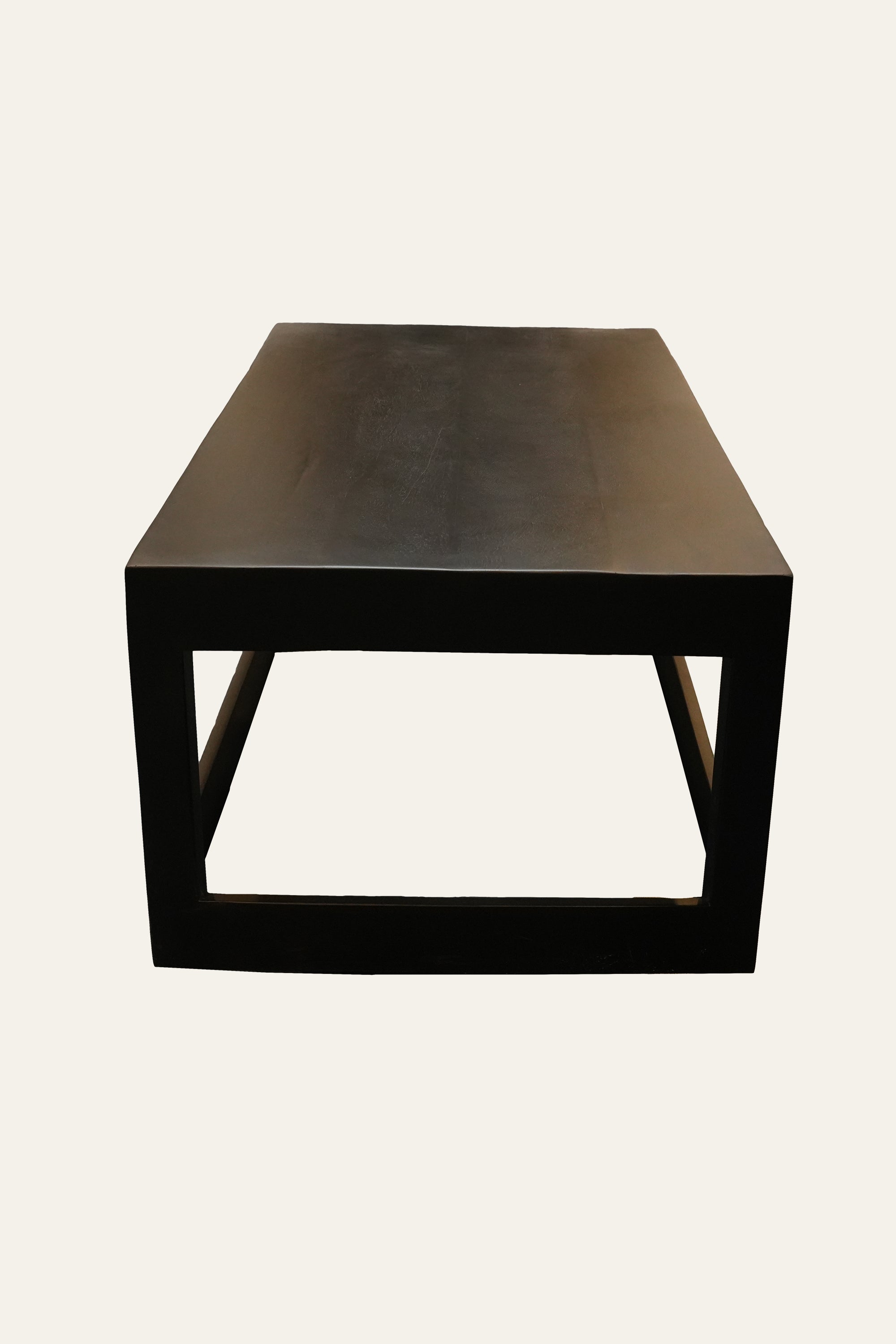 Modern Rectangular Black Box Frame Wooden Coffee Table