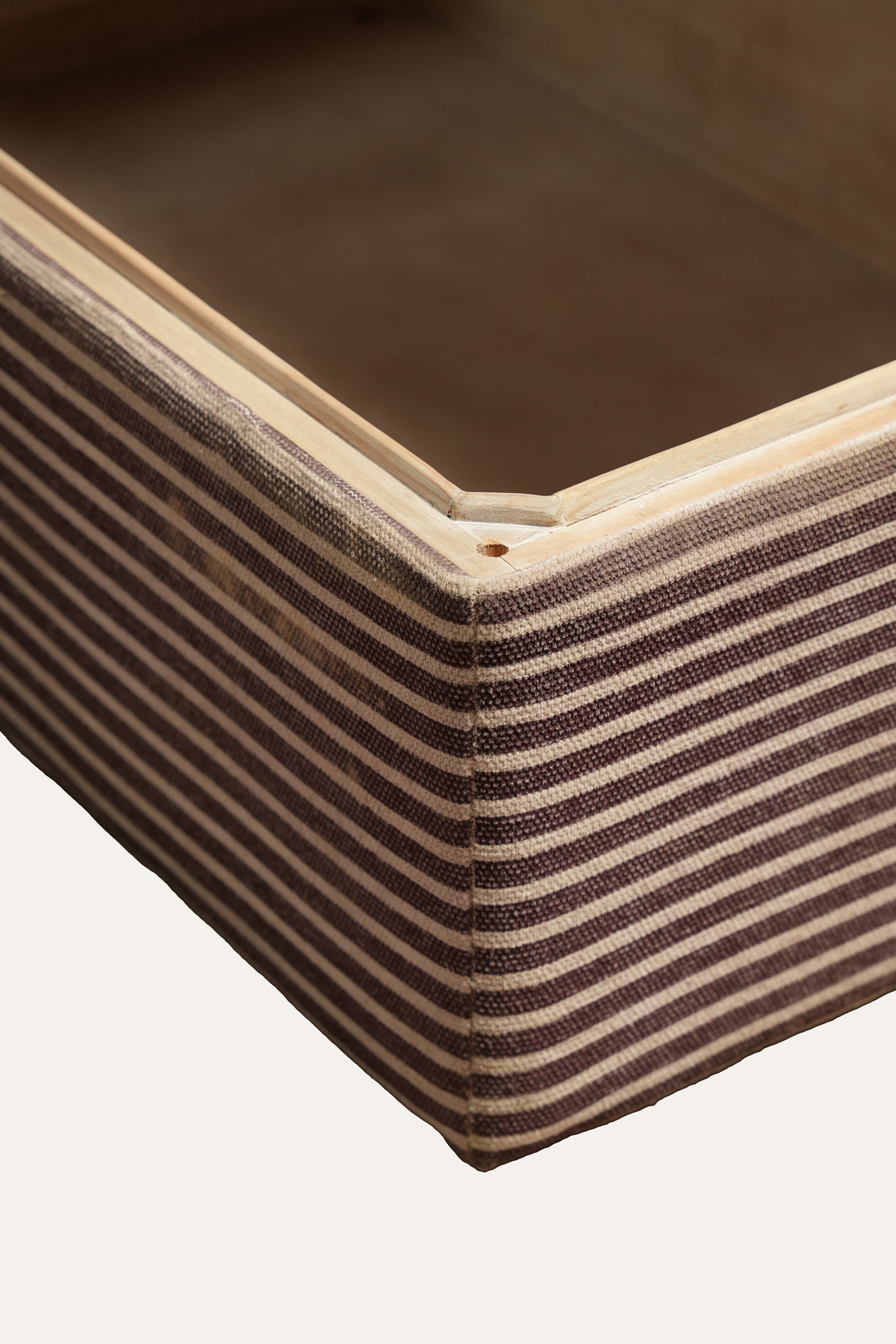 Striped Woven Dhurrie Storage Trunk For Living Room