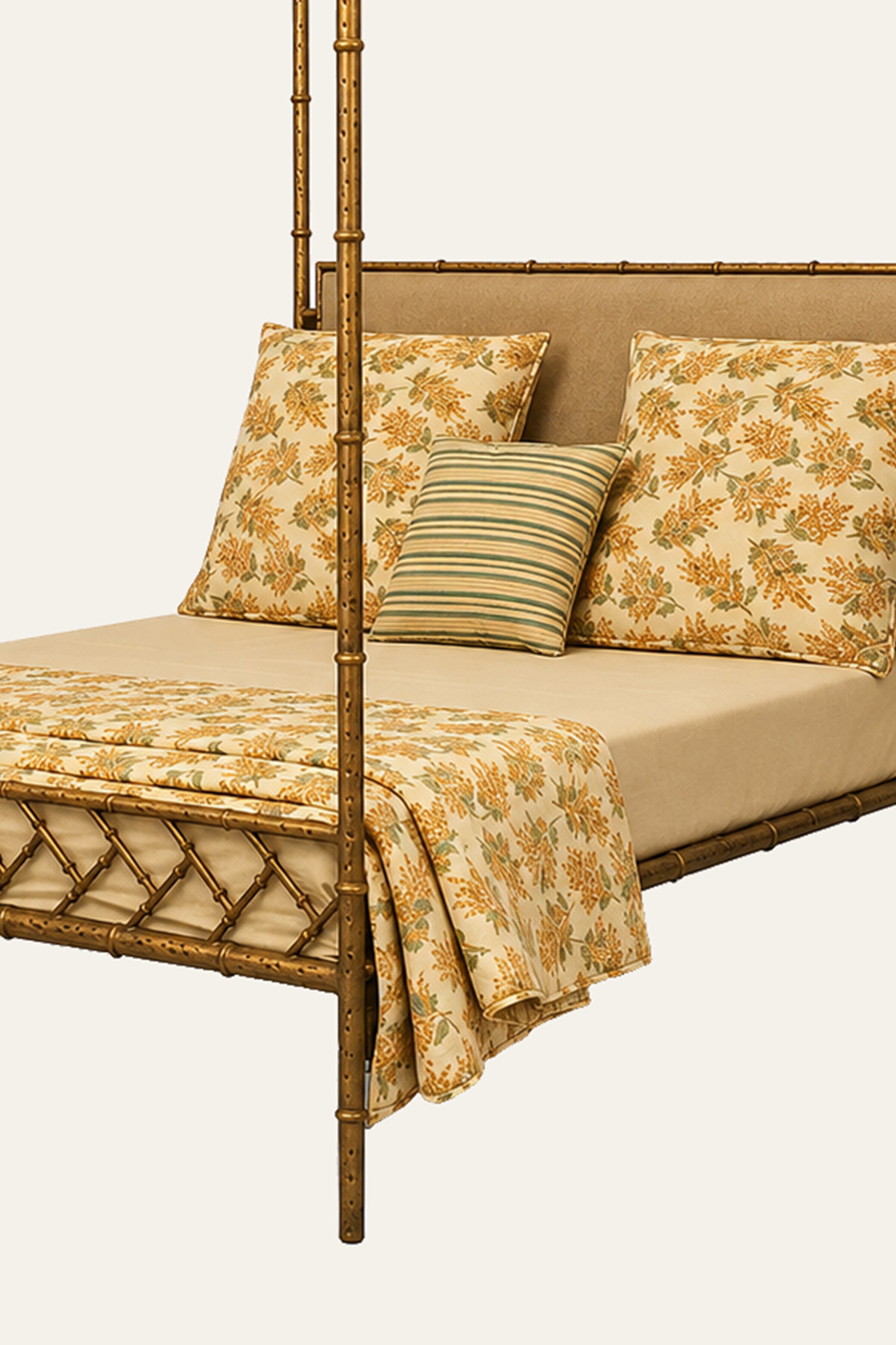 Bamboo-Style Poster Canopy  Bed for Kids' Bedroom