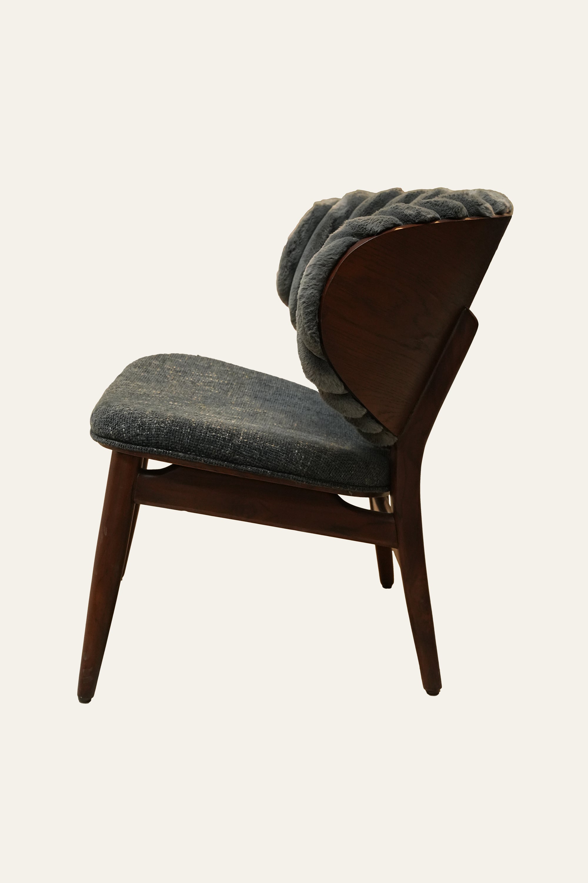 Grey Channel Tufted Accent Chair