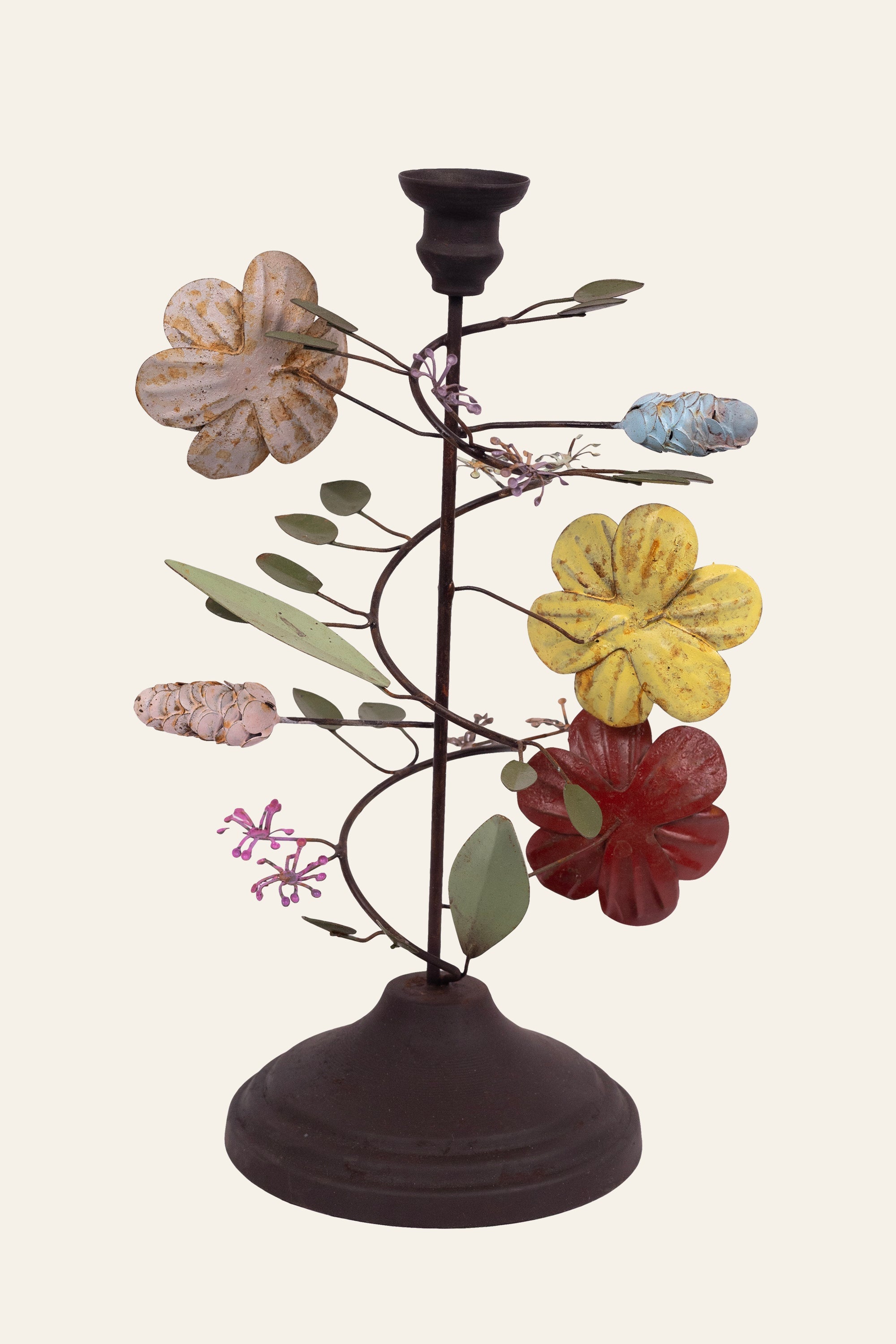 Rustic Metal Candle Stand