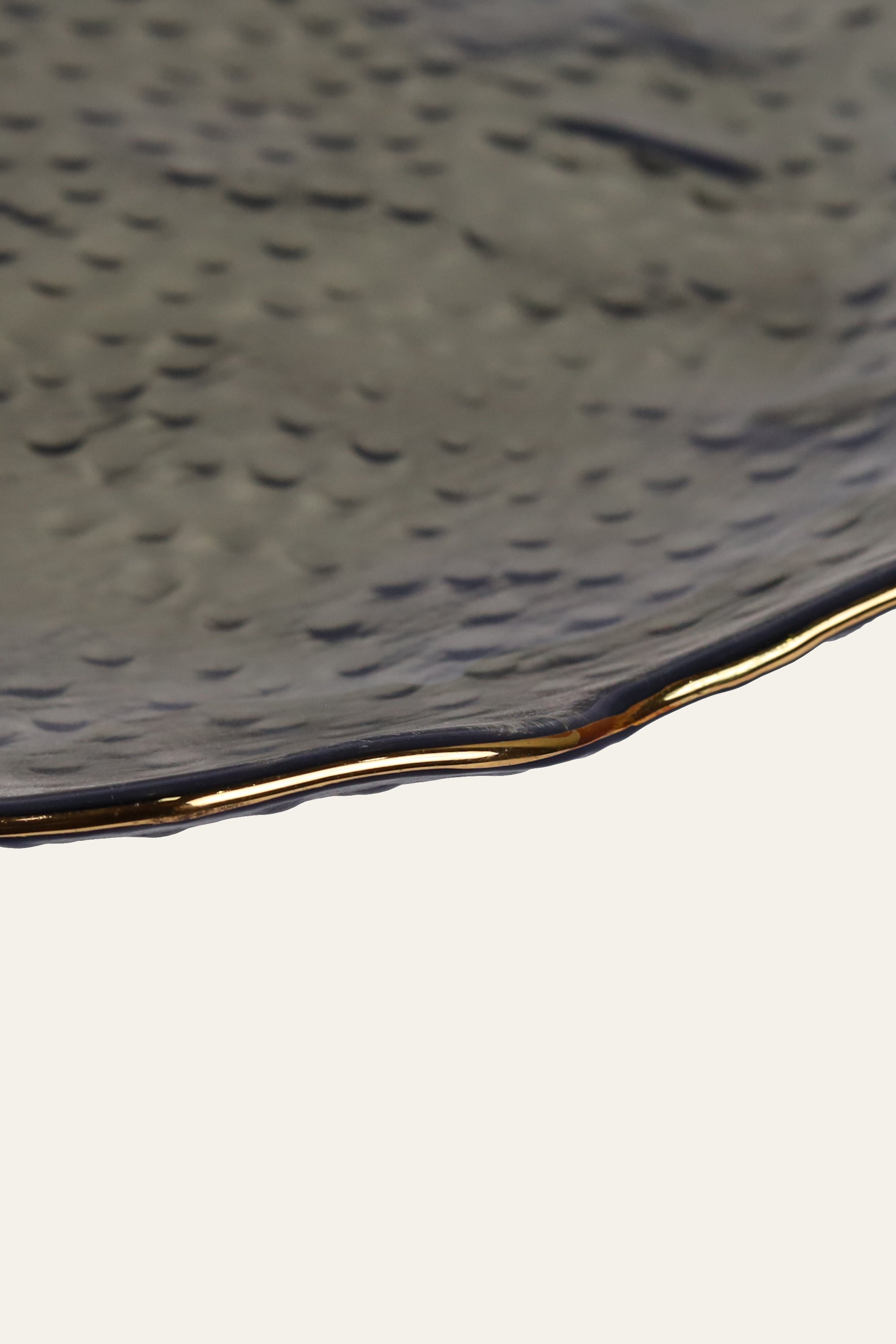 Black Tinted Textured Glass Dinner Plate
