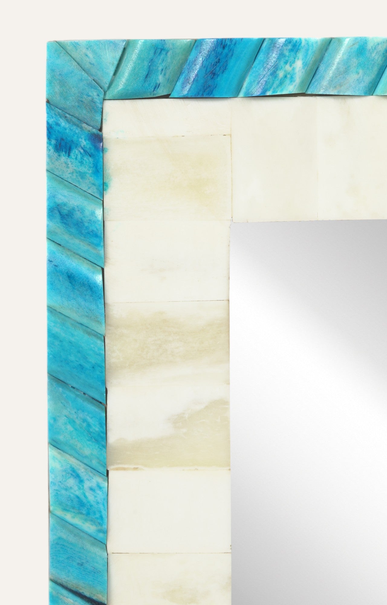 White and Blue Decorative Resin and Bone Countertop Photo Frame