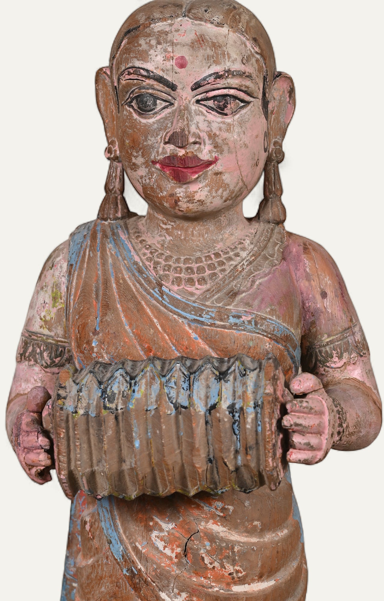 The Lady with the Welcome Song Wooden Figurine