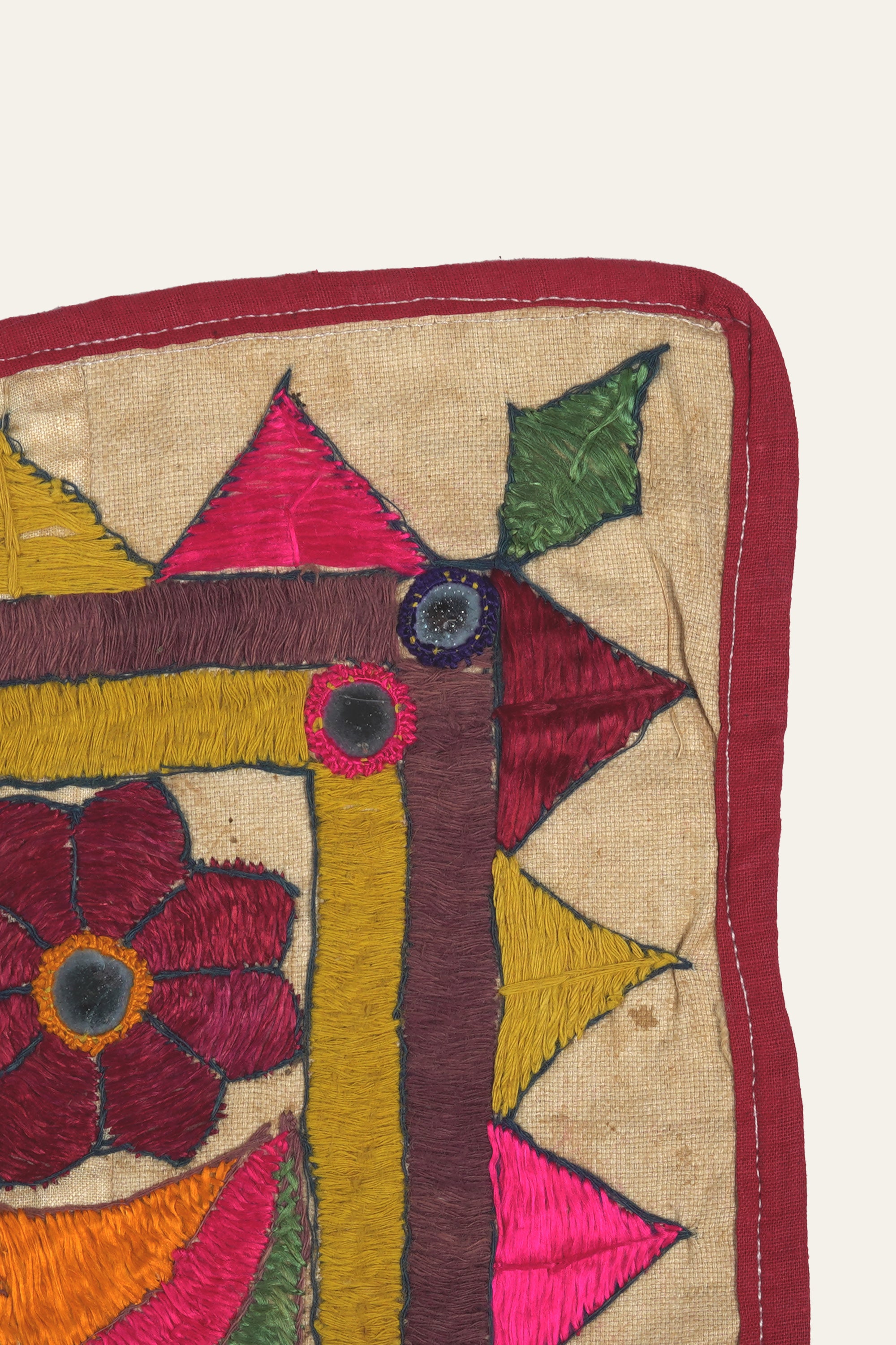 Concentric Geometric Indian Embroidery Wall Tapestry