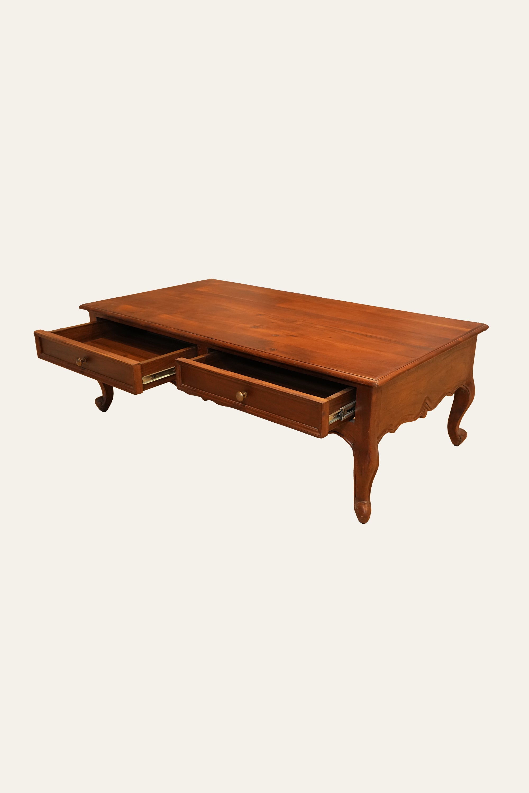 French Style Coffee Table with Two Inbuilt Drawers