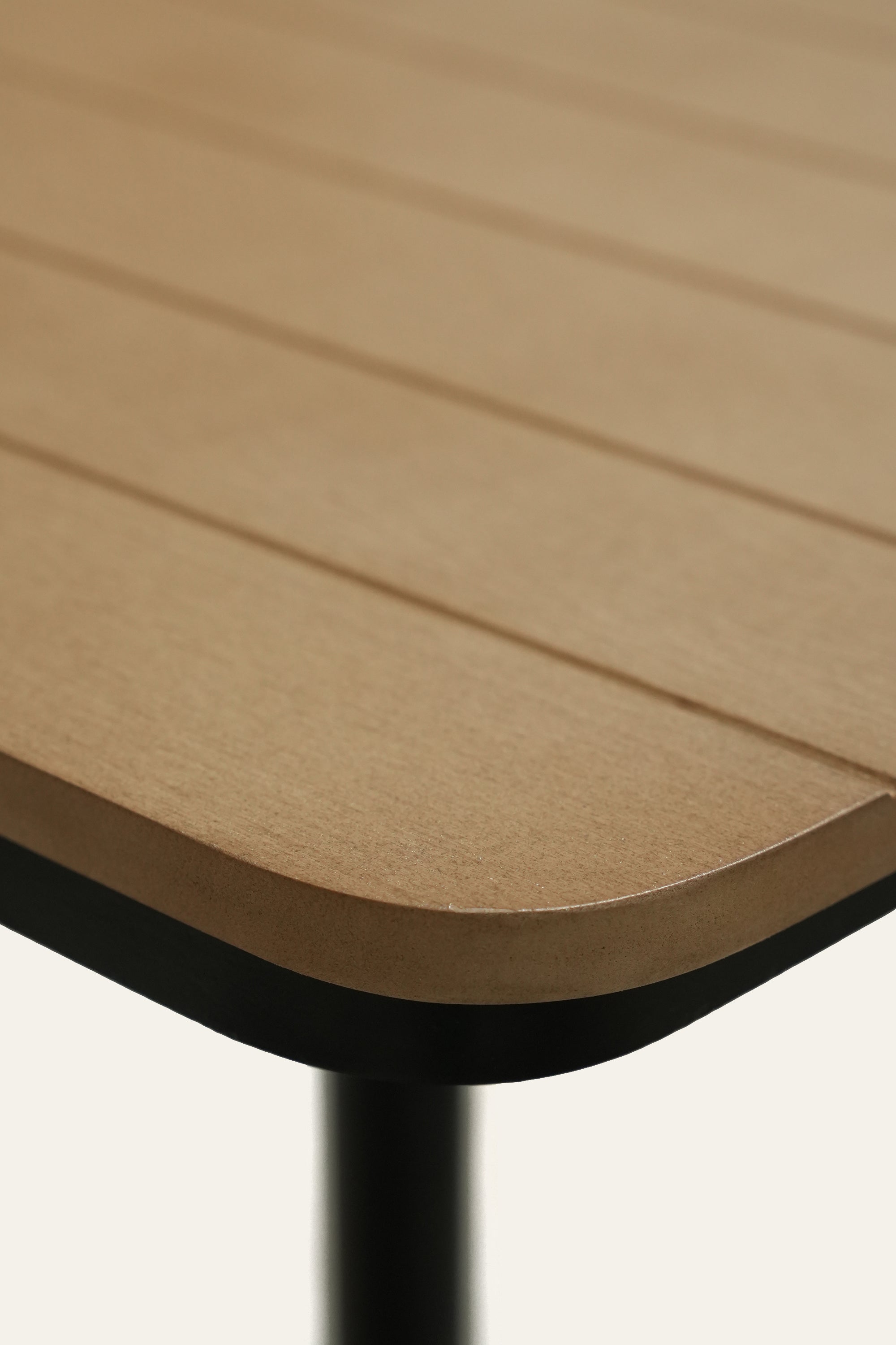 Square Wooden Cafe Style Dining Table with Metal Base