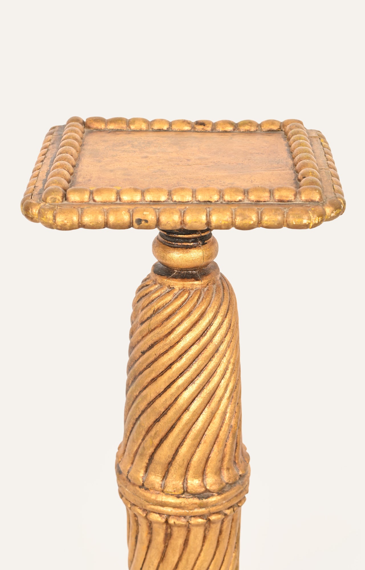 Gilded Three-Legged Pedestal with Square Top