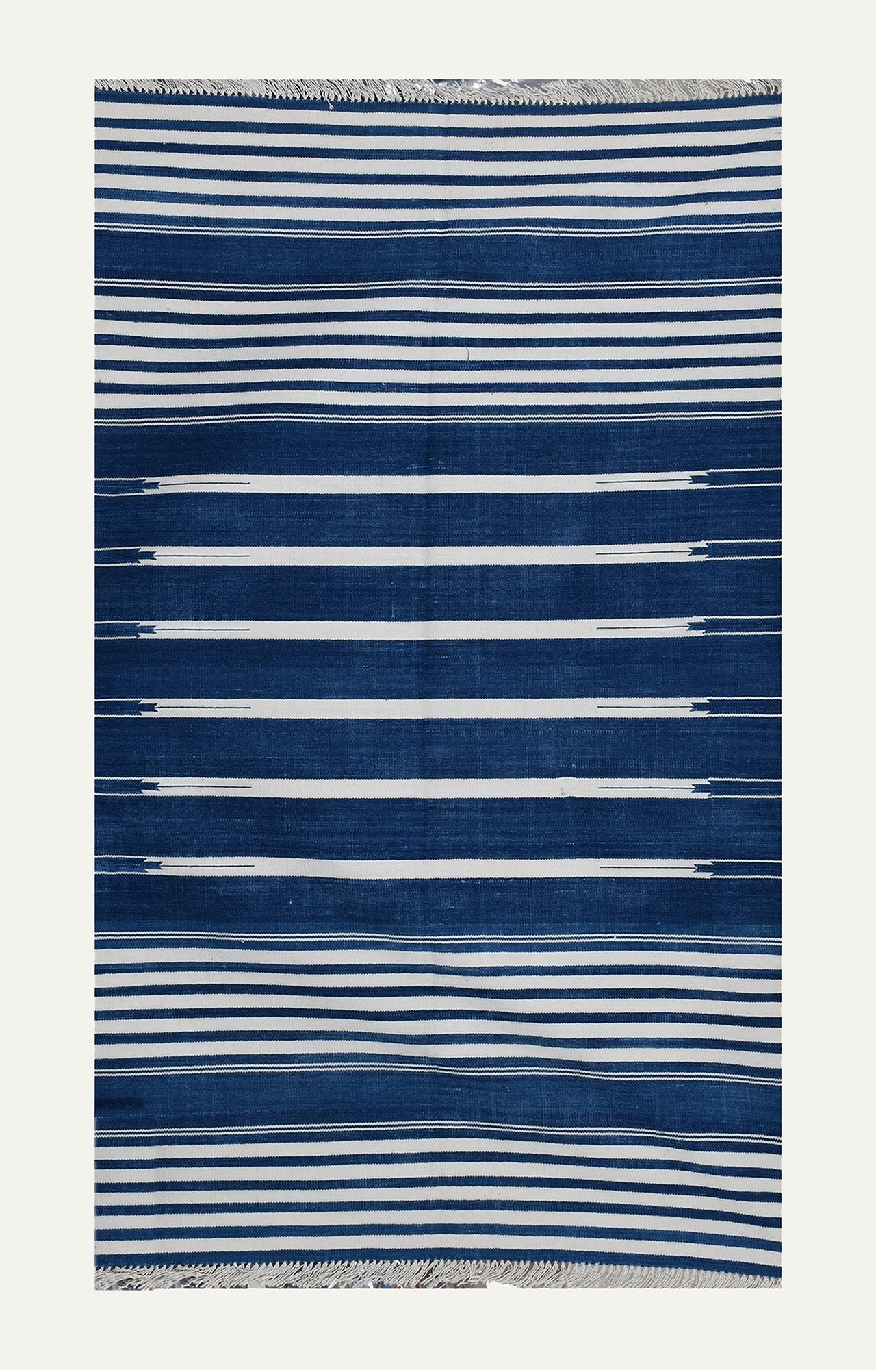 4 x 6 Ft Handwoven Flatweave Striped Pattern Cotton Rug