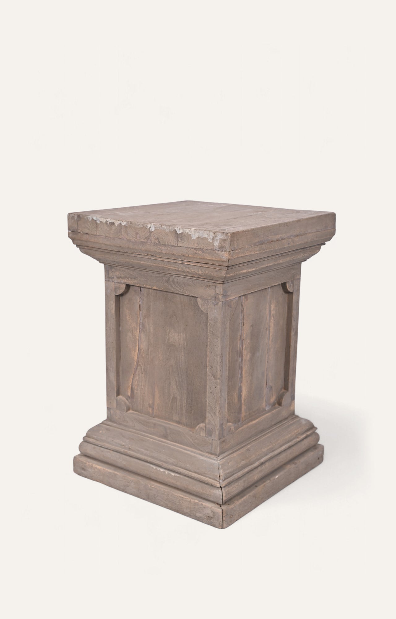 Distressed Wood Square Plinth