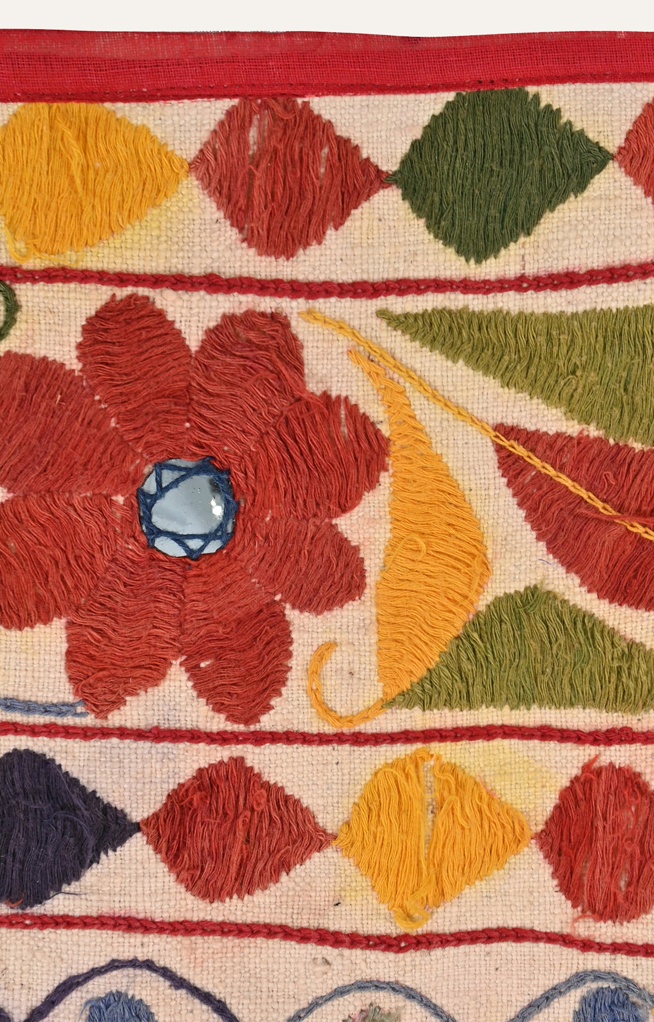 Central Asian Suzani with Floral Embroidery in vibrant colours