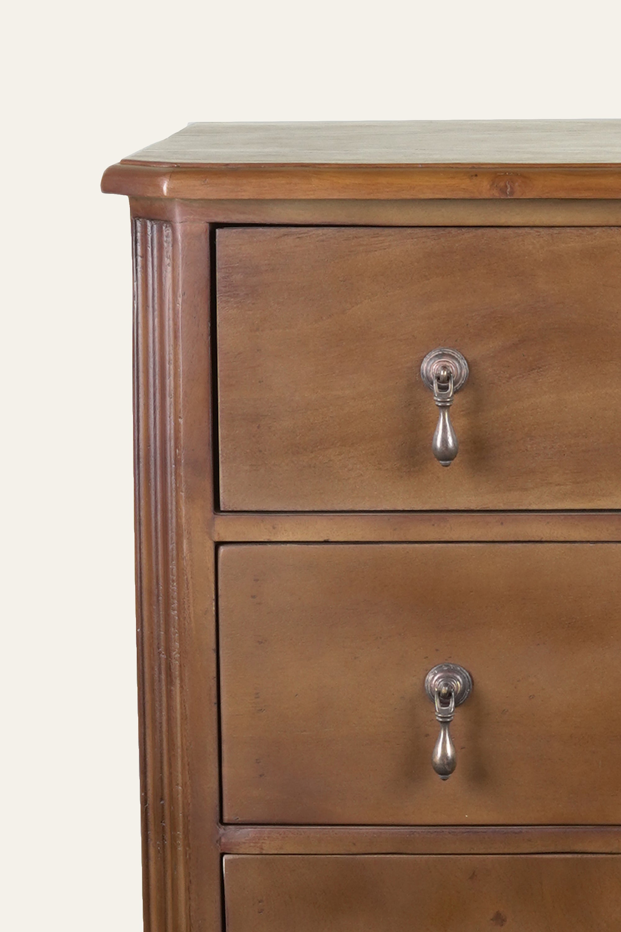 Tall Wooden 4-Drawer Chest of Drawers in Brown