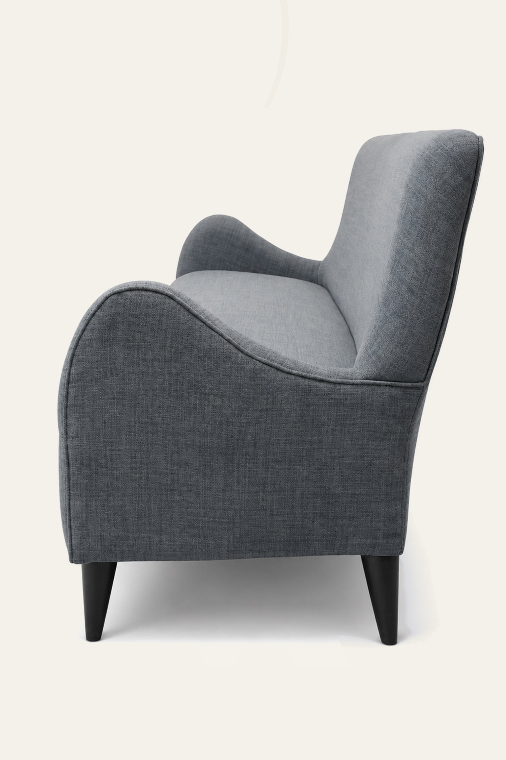 Grey Textured High Back Sofa for Compact Rooms