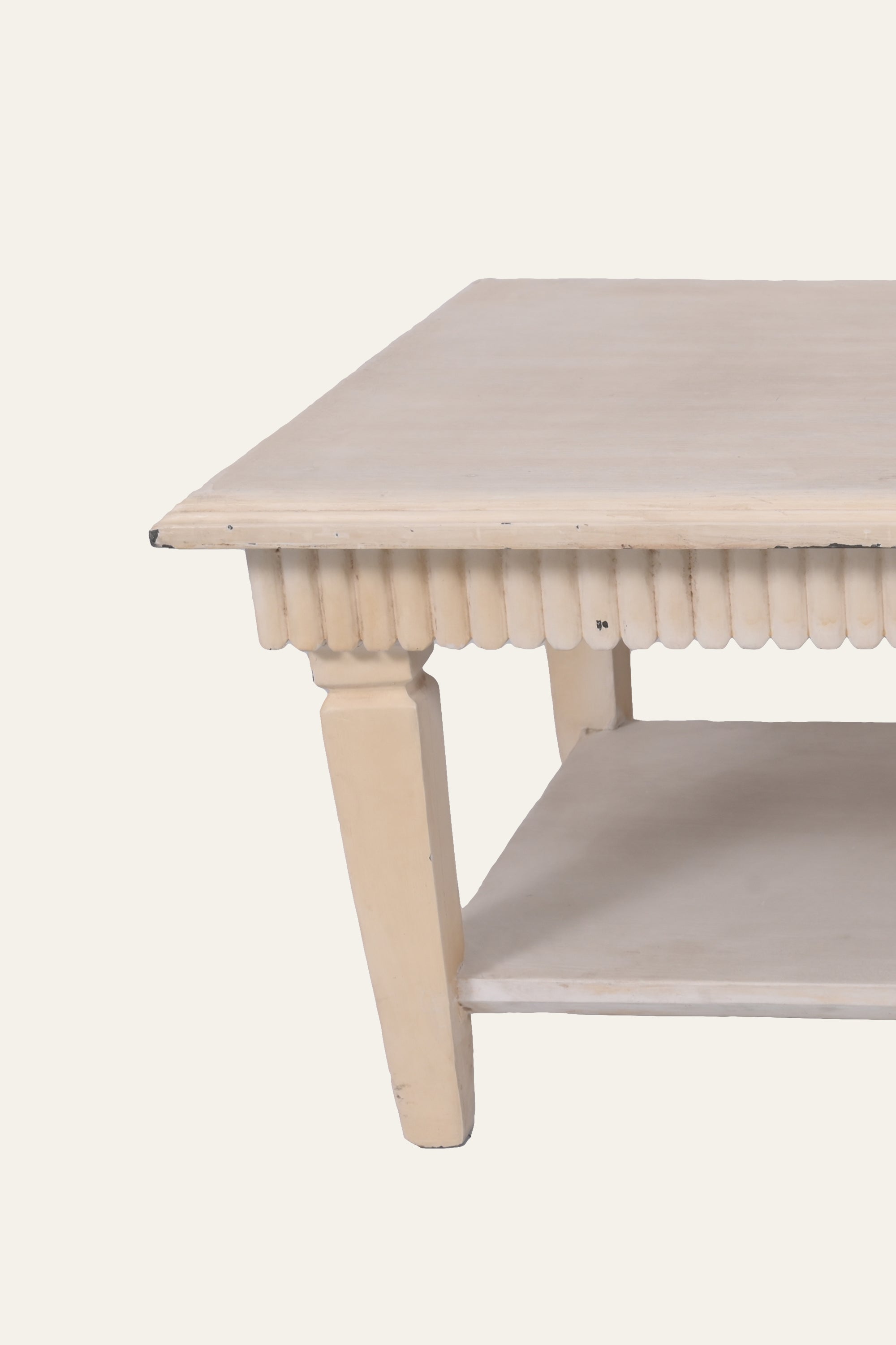 Rectangular Wooden Coffee Table with Storage Shelf