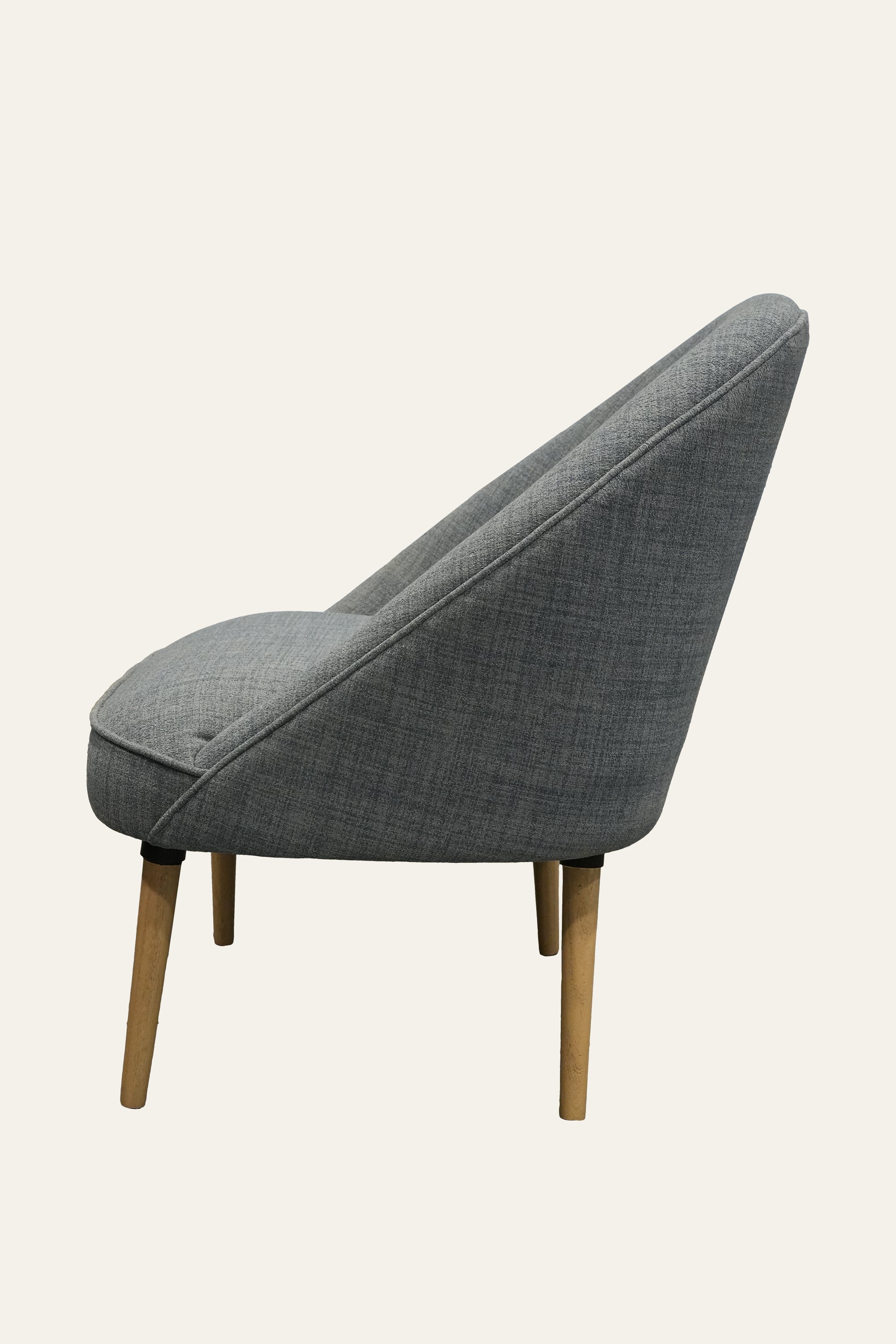 Textured Grey Modern Curved Accent Chair