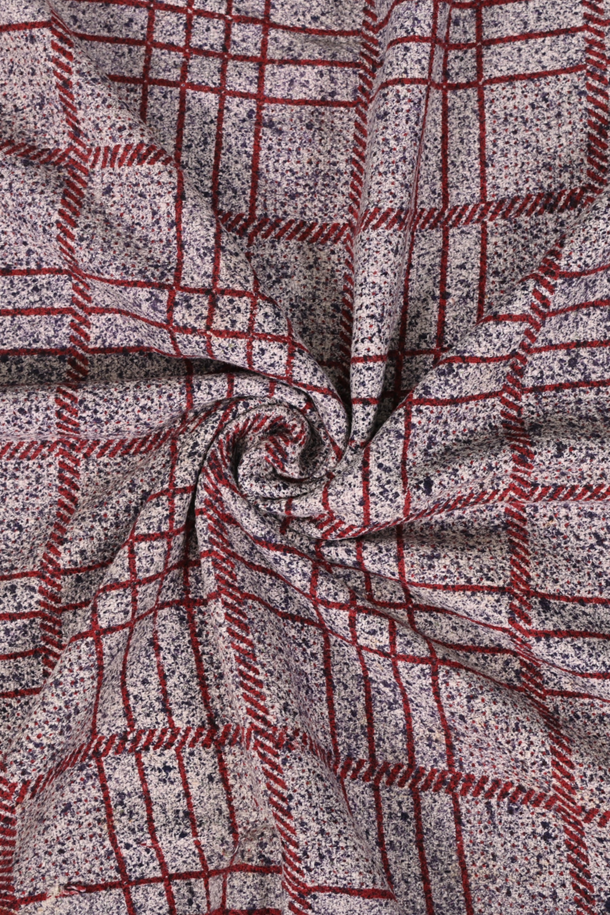 Red Grid Reversible Cotton Khes Wall Hanging with Checks