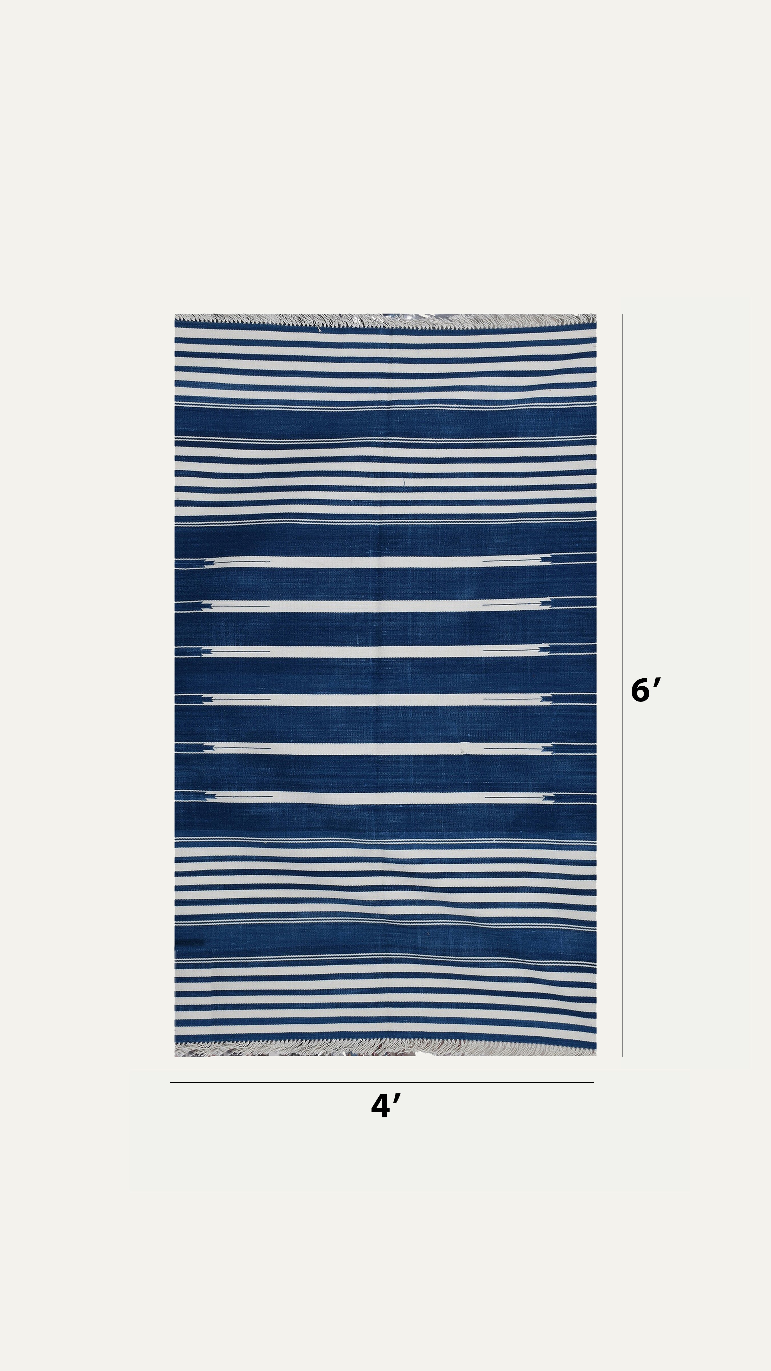 Azure Stripes Cotton Rug