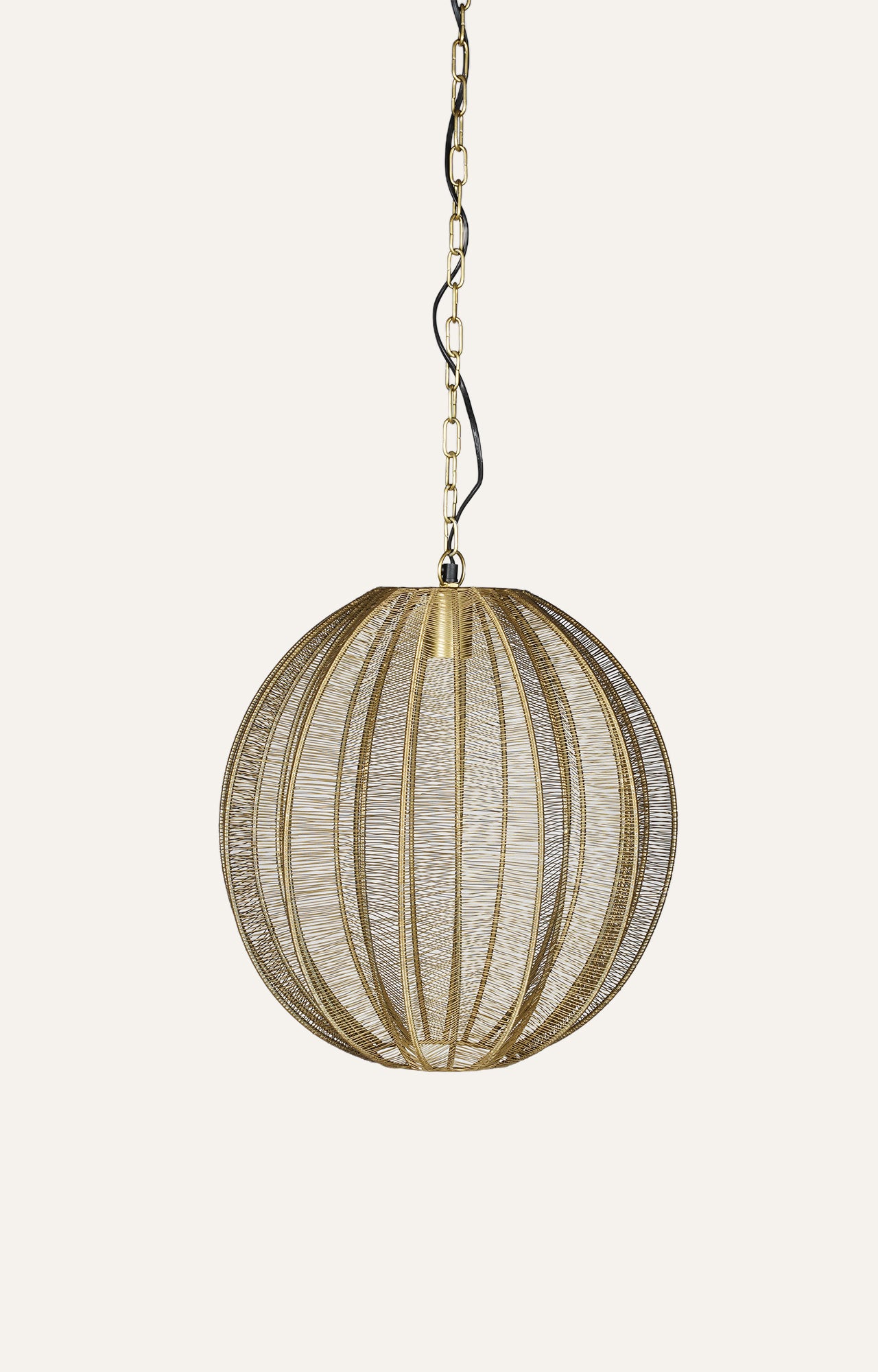 Elegant Gold Wire Sphere Pendant Light