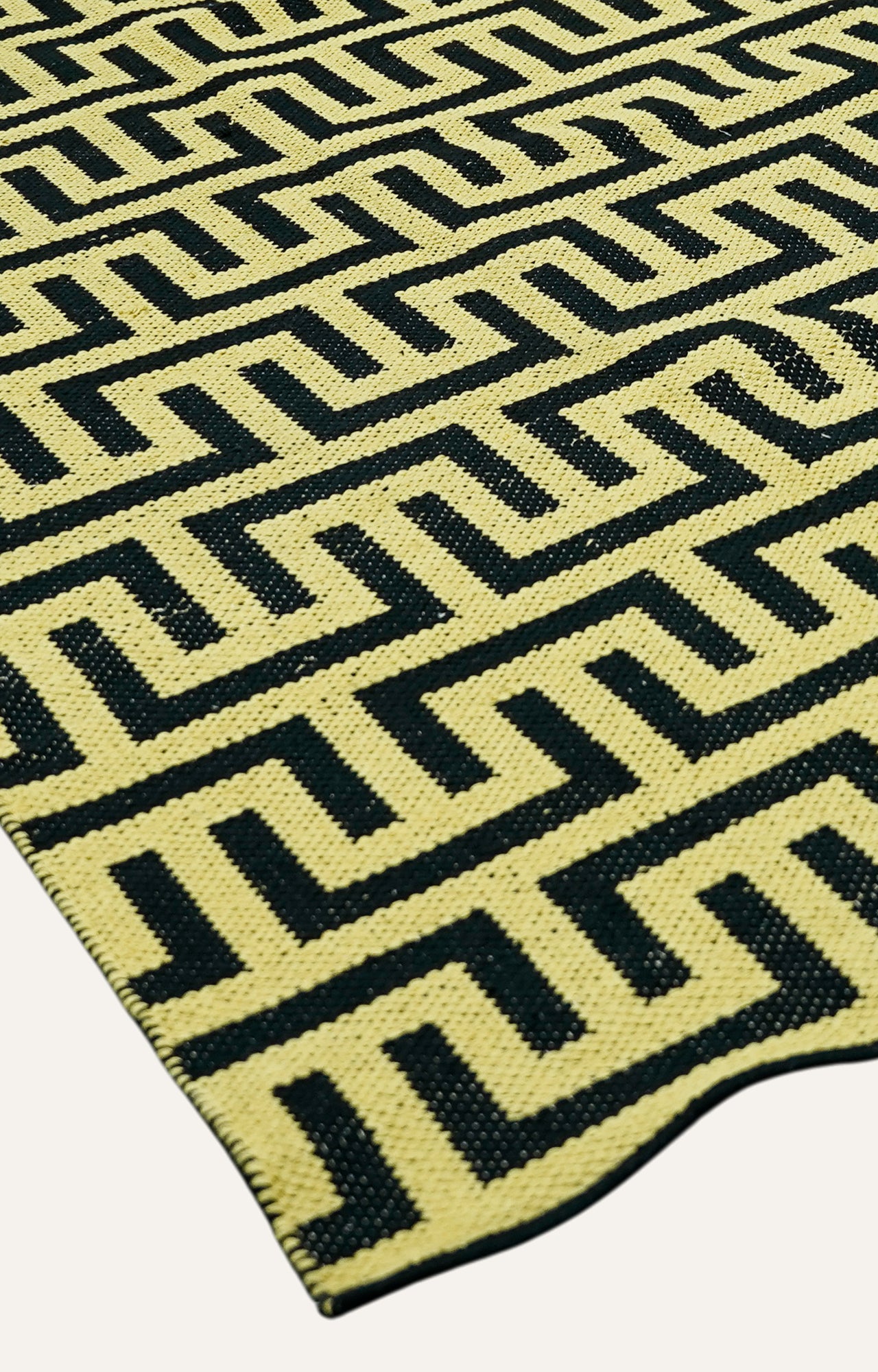 Mustard and Black  Rug